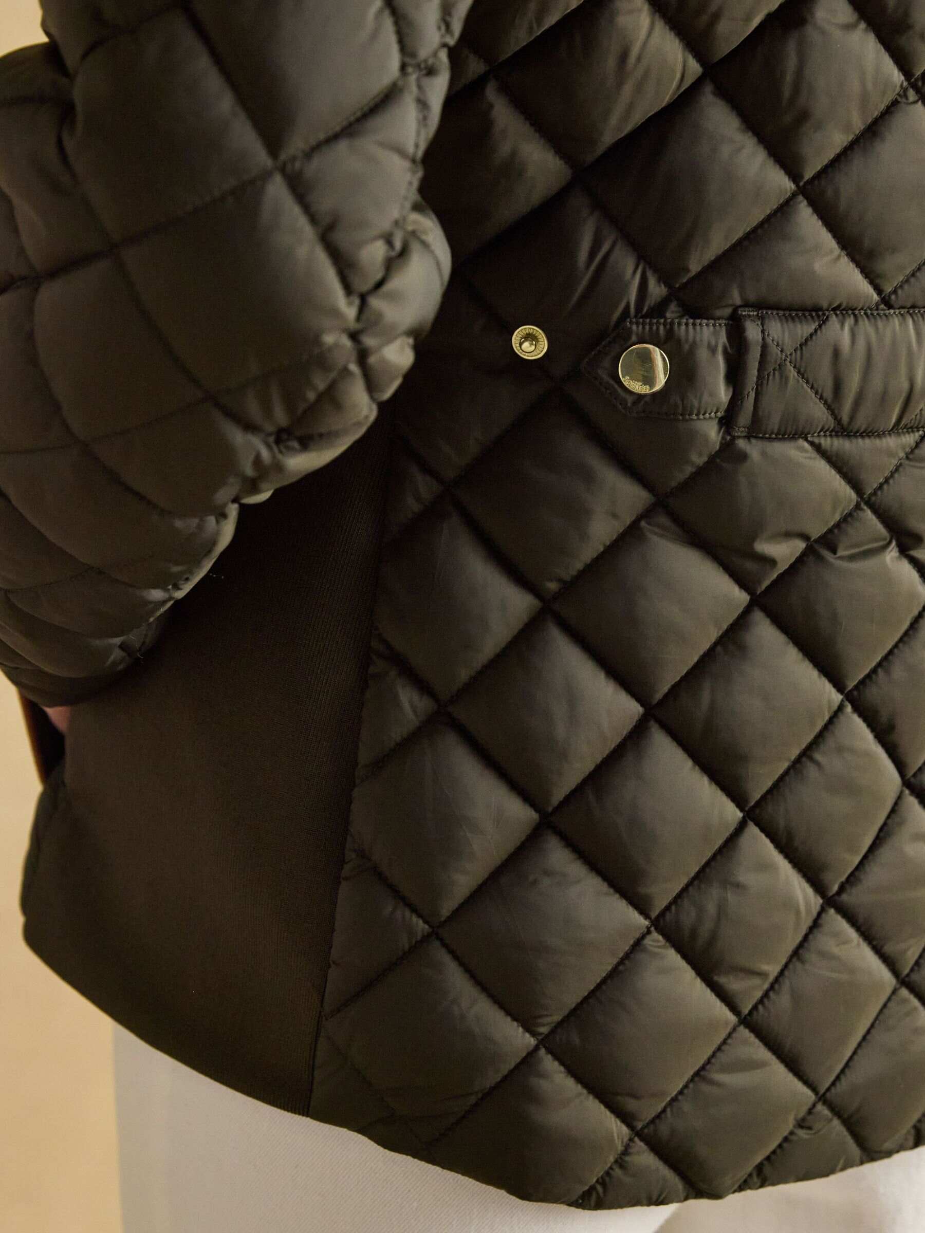 Braemar Luxe Navy Blue Showerproof Diamond Quilted Coat