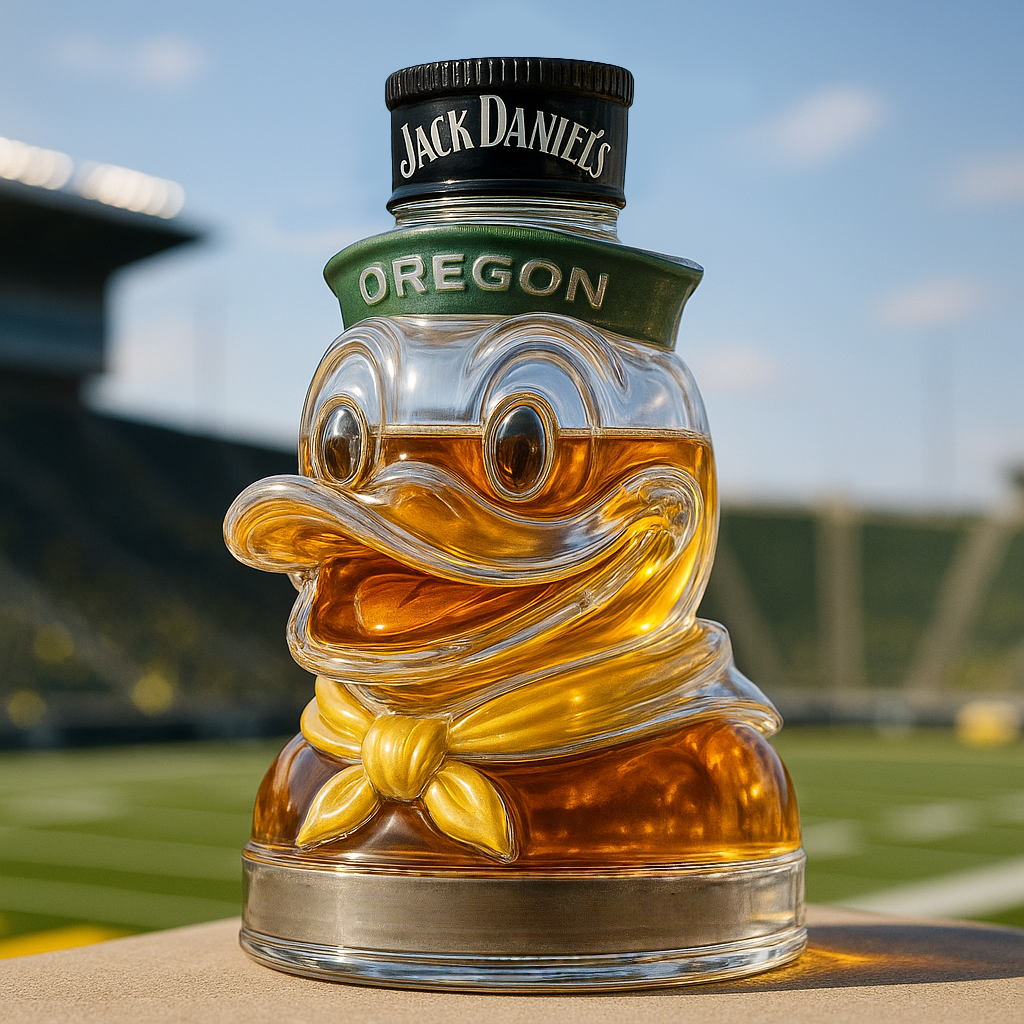 University of Oregon Duck Whiskey Bottle