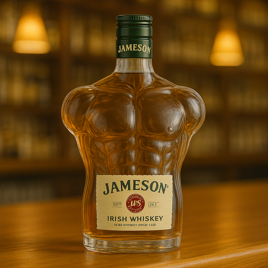 Muscle Man Shaped Whiskey Bottle