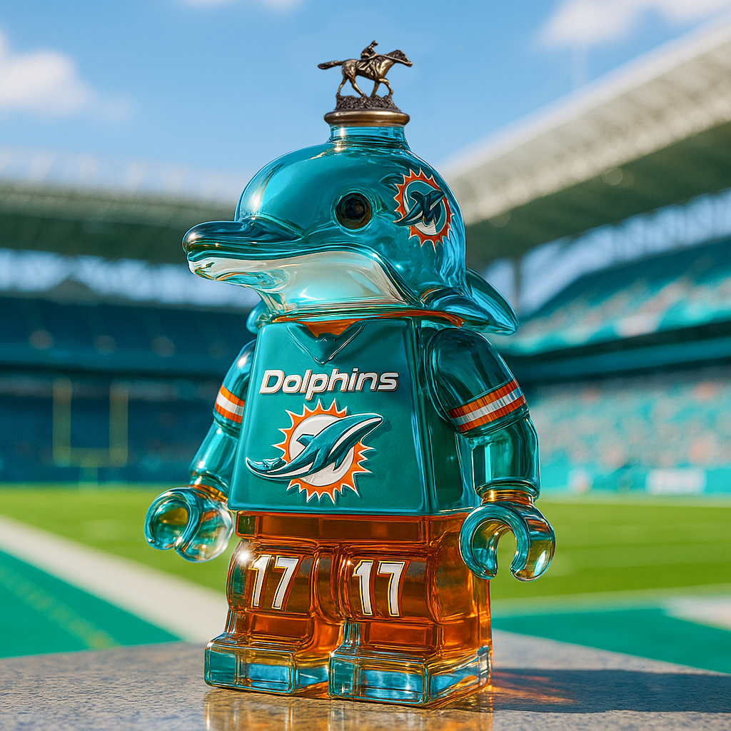 Miami Dolphins Brick Whiskey Bottle