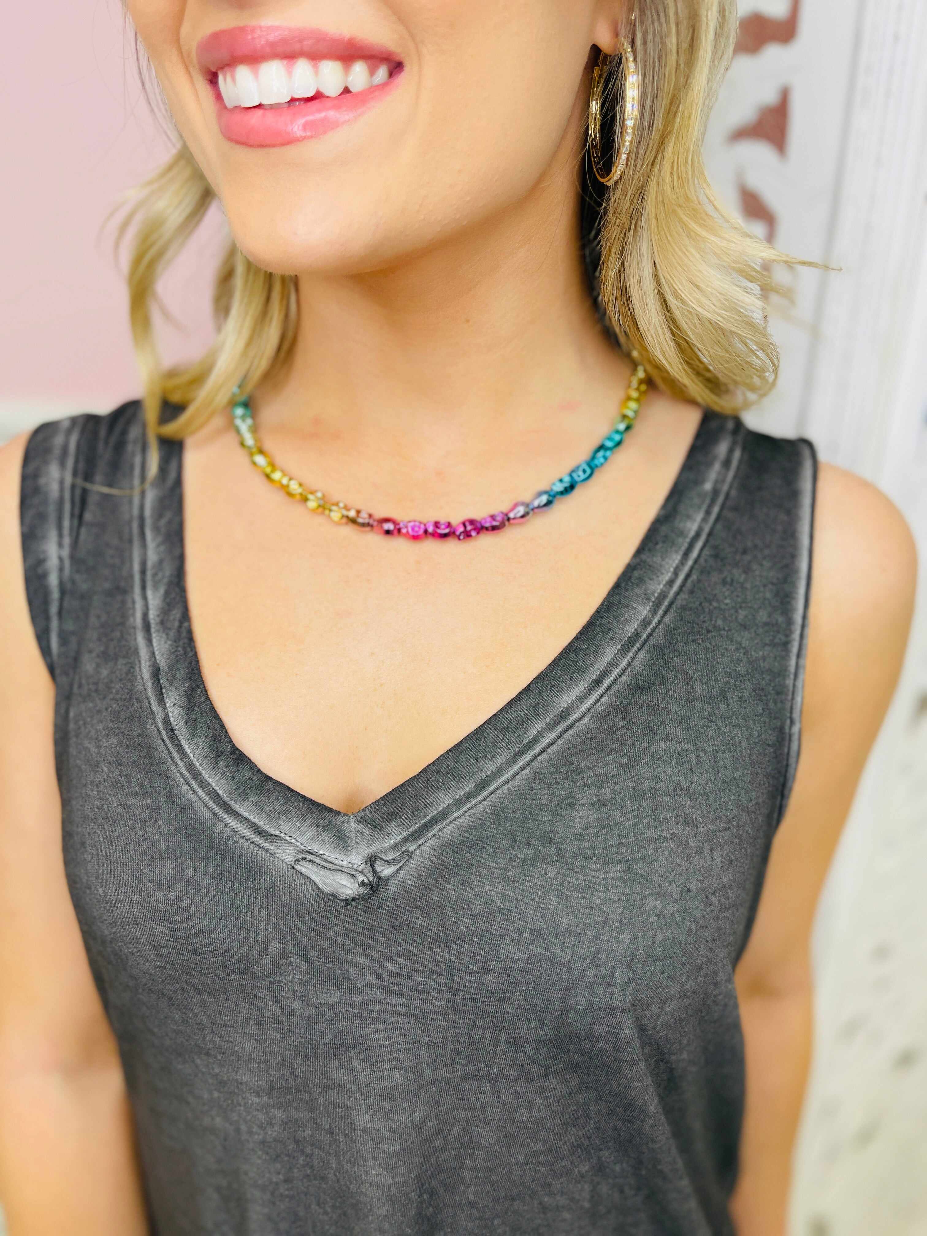 Multi Color Skull Necklace