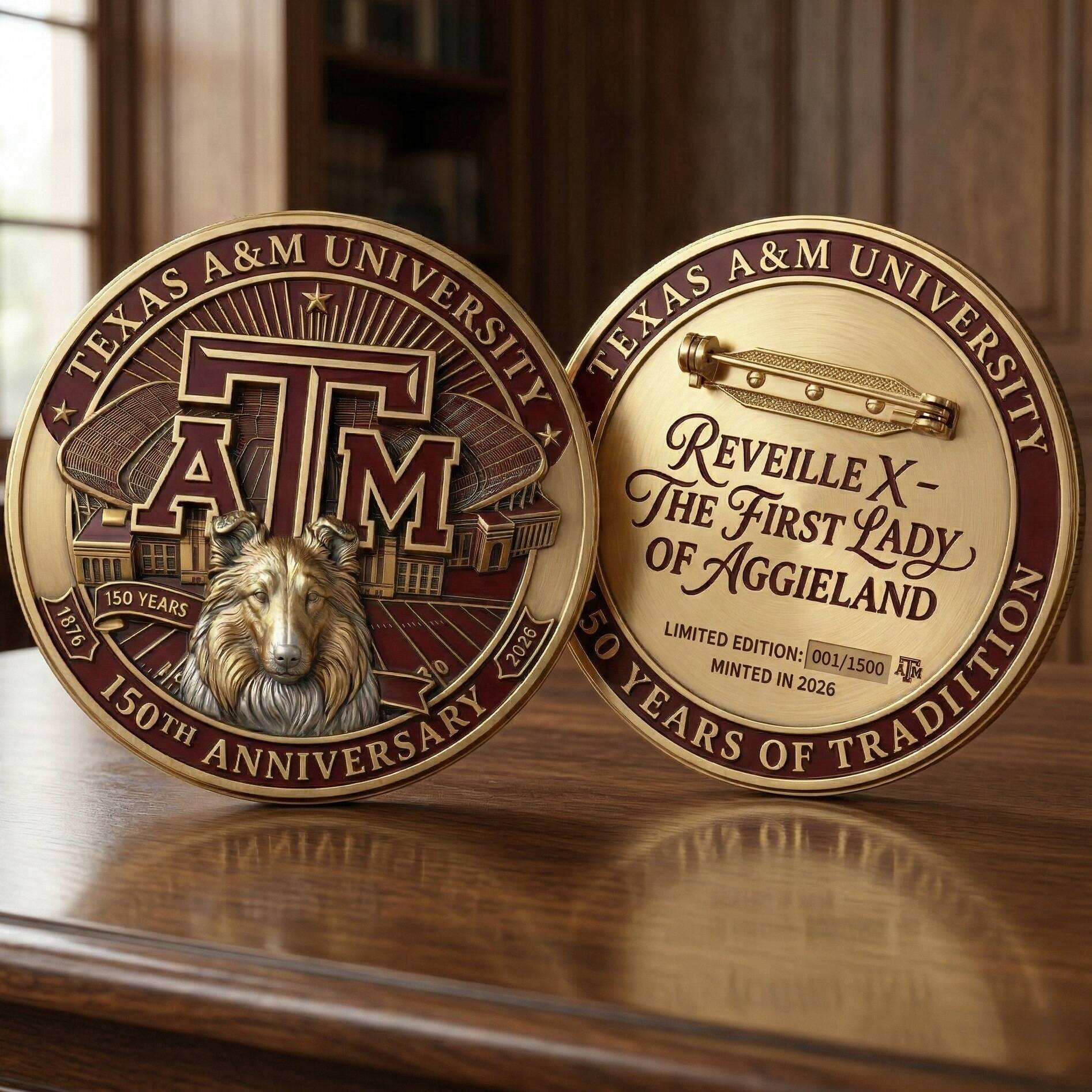 🤘 Texas A&M 150th Anniversary: Reveille Legacy Badge 🎖️