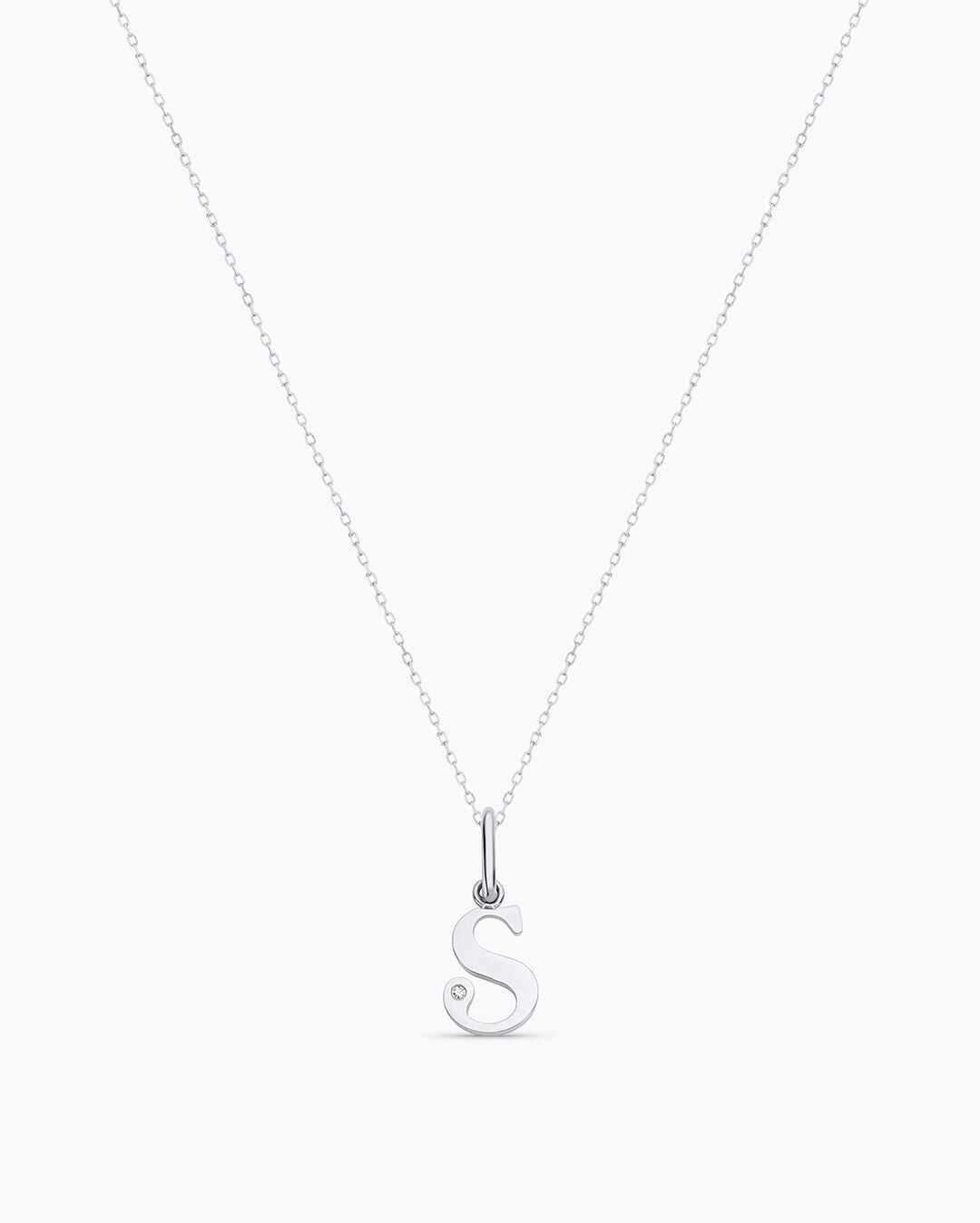 Diamond Vintage Alphabet Charm Necklace