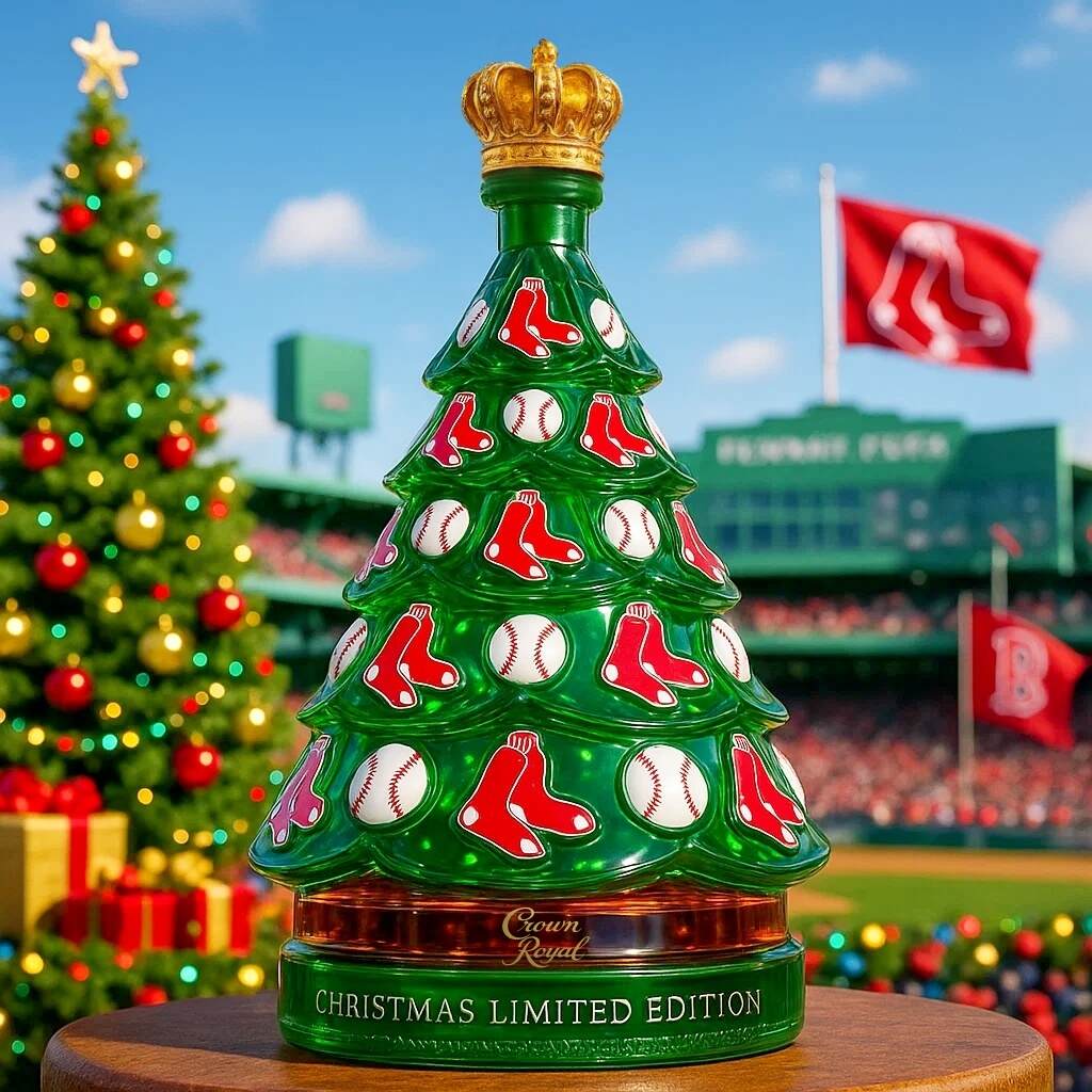 Boston Red Sox Christmas Tree Limited Edition Whisky Bottle