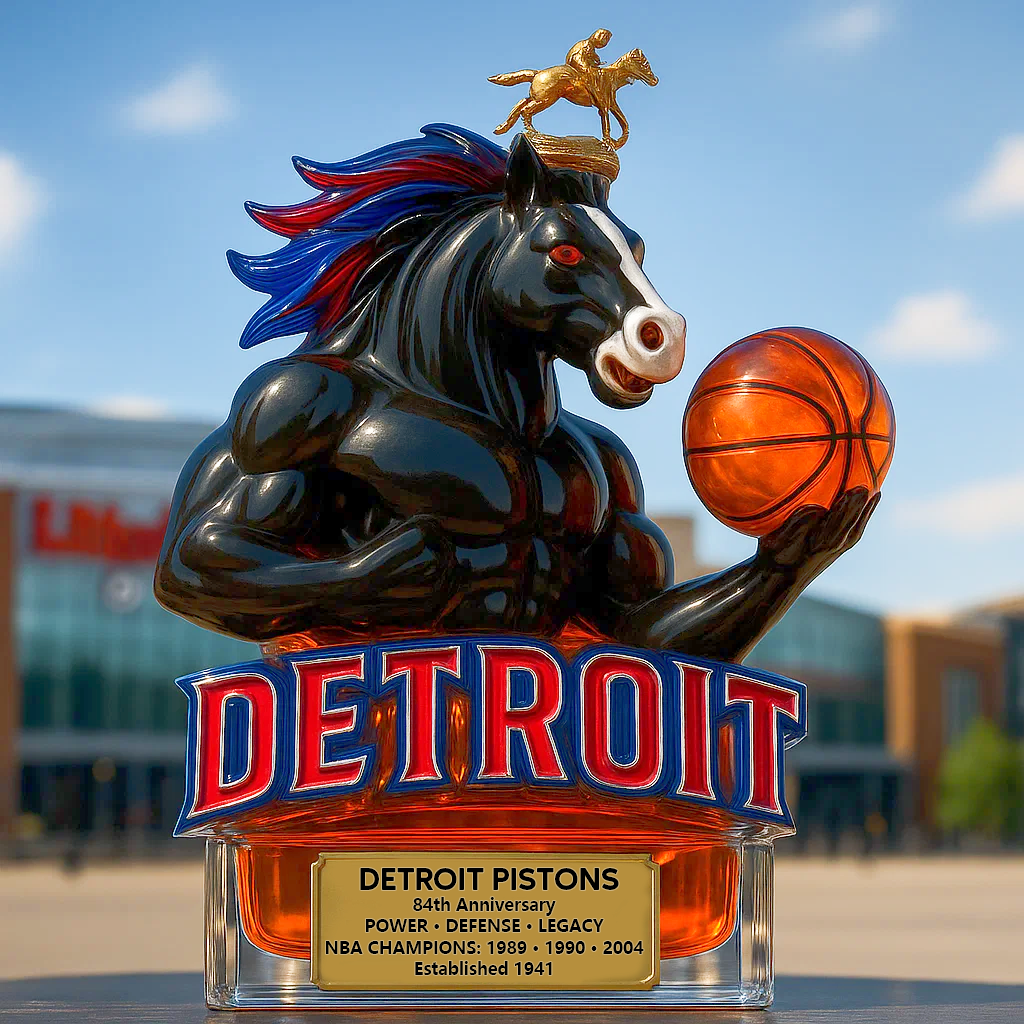 Detroit Pistons Whiskey Bottle