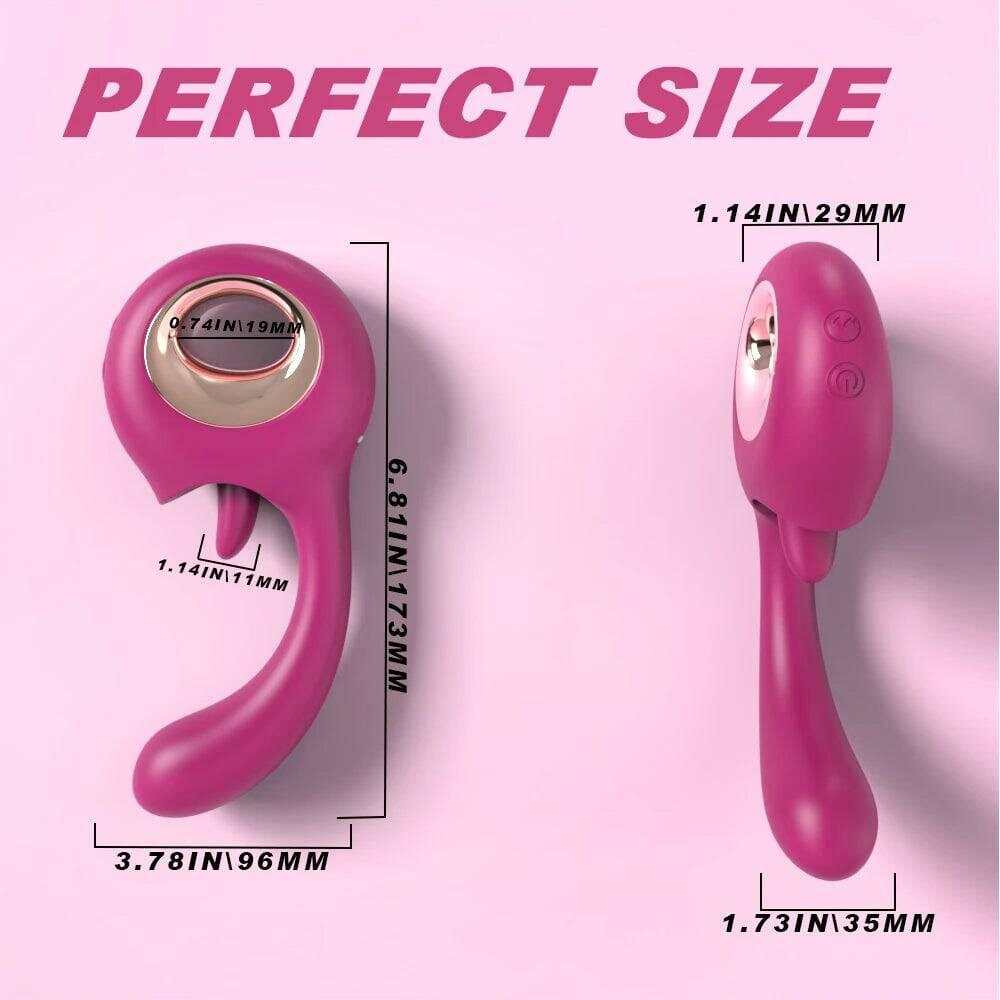 G-Spot Vibrator with Tongue Licking: 2-in-1 Clit & Oral Silicone Toy