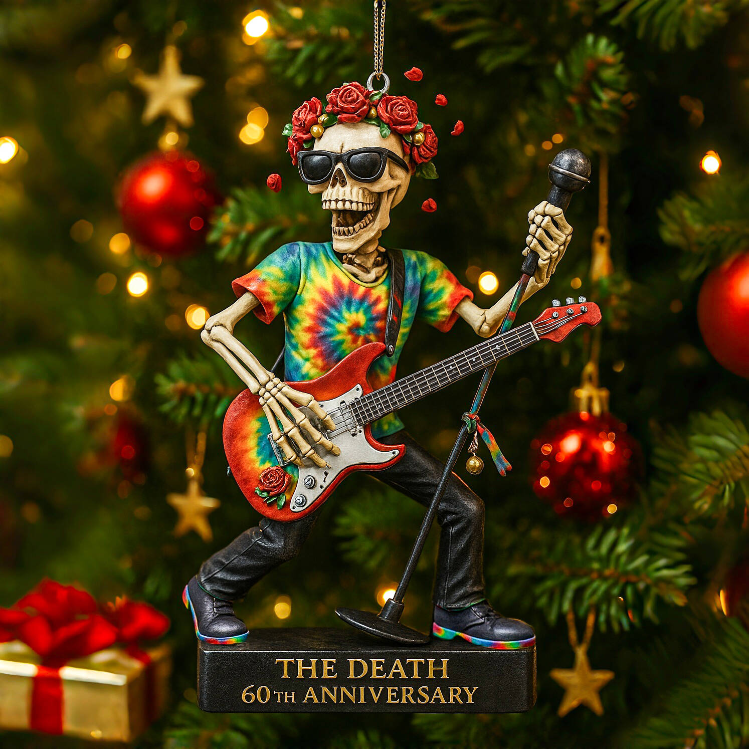 The Death 60th Anniversary Rock Skeleton Christmas Ornament