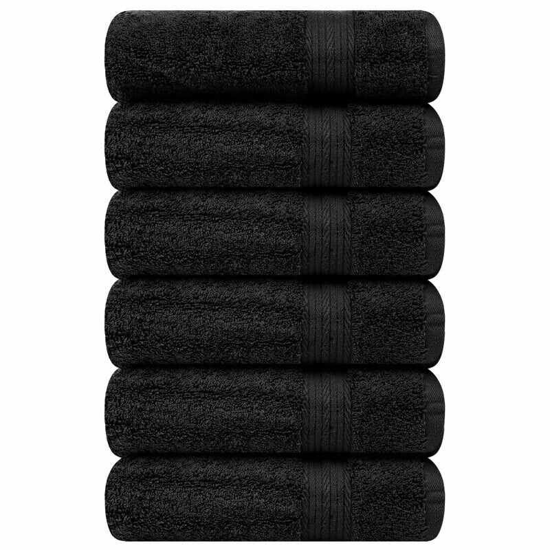 Superior Cotton 600 GSM Hand Towels 18x28 Inch by Ample Decor - 6 Pcs