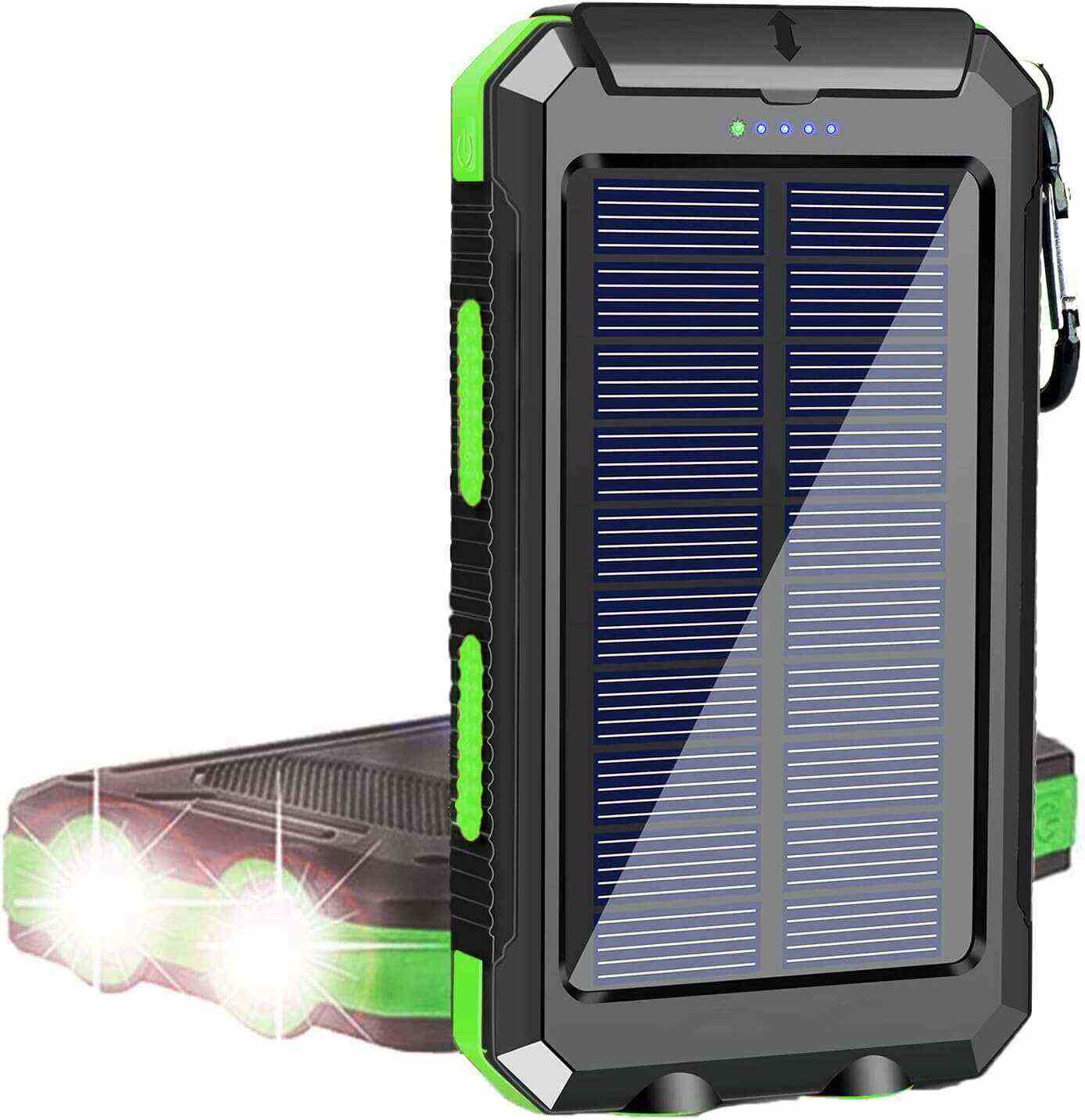 YELOMIN Solar Charger, 38800mAh Portable Solar Power Bank, Waterproof Battery Pack for Outdoor Activities, Camping External Backup Power Charger Dual USB 5V Outputs/LED Flashlights