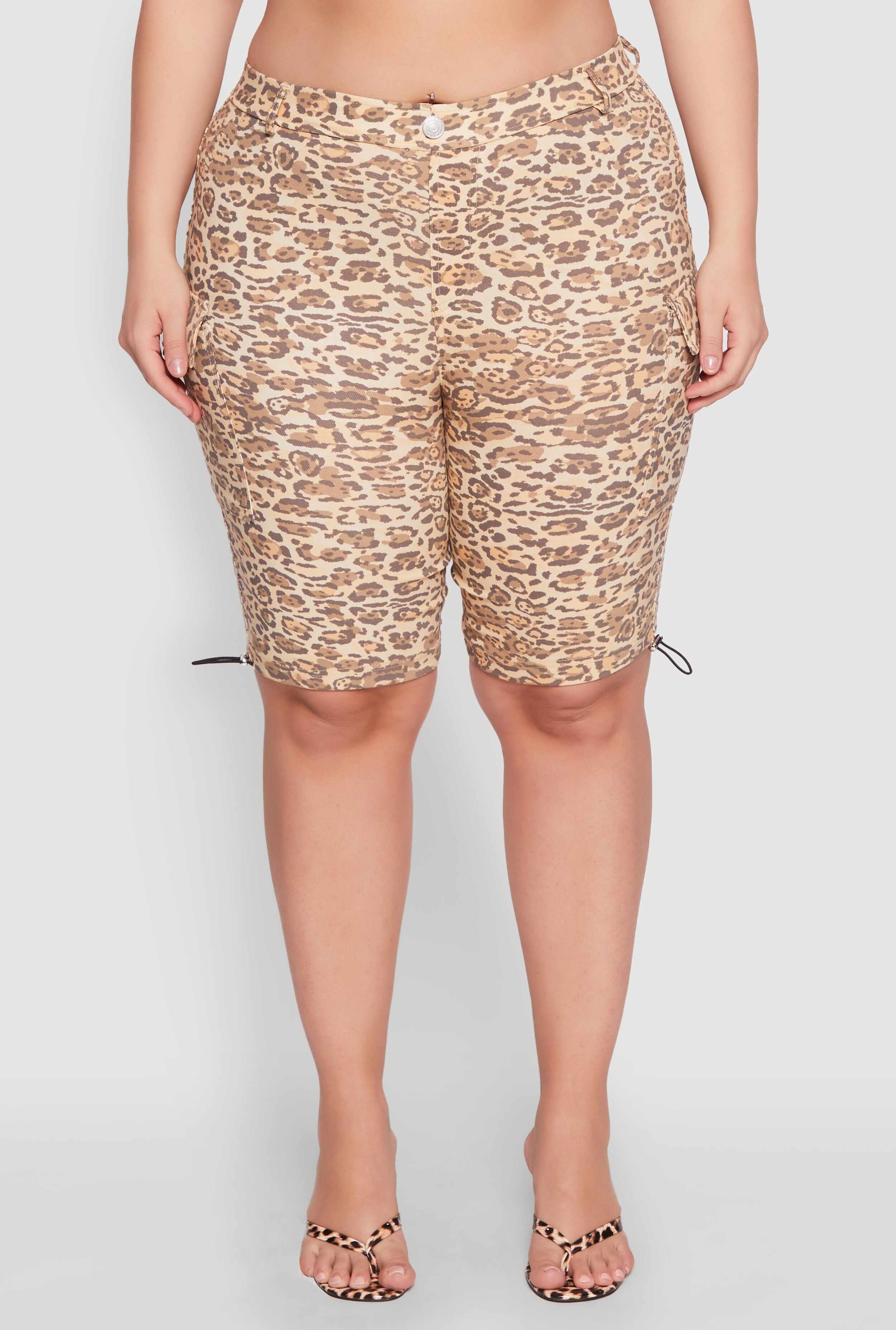 Plus Size Hyper Stretch Cargo Bermuda Shorts