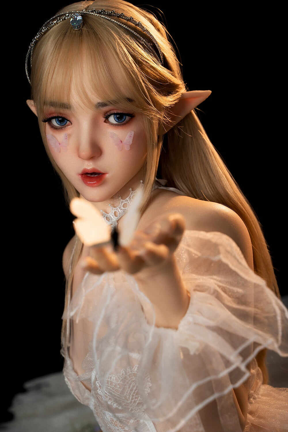 Hazel 4.92ft/ 150cm #M8 ROS Soft Silicone Head + TPE Body Asian ELF Realistic Blowjob Hentai Sex Doll