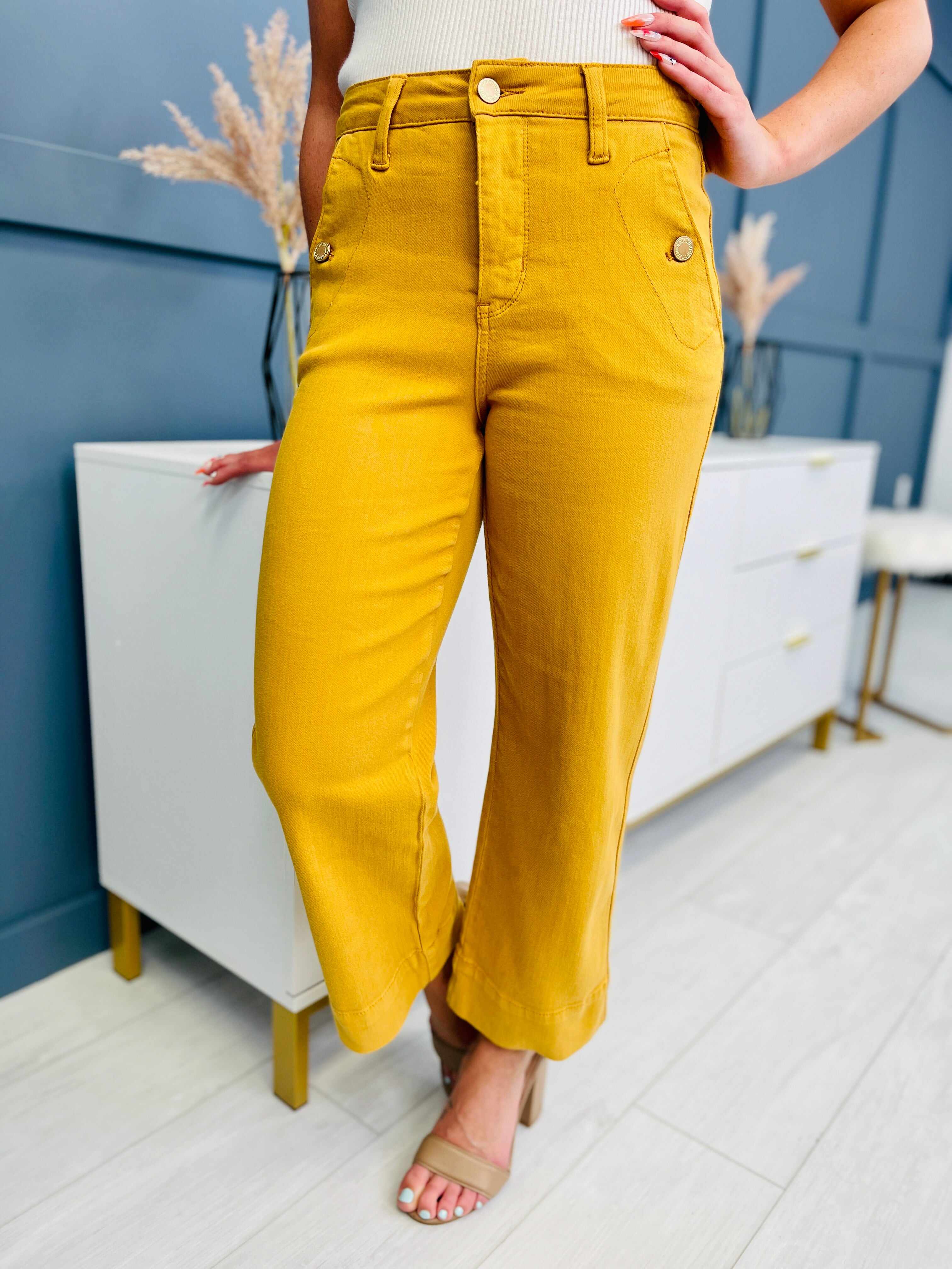 REG/CURVY You Are My Sunshine Cropped Wide Leg Jeans