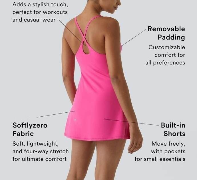 🔥 Last Day For Clearance ! Softlyzero Plush Backless Active Dress-Easy Peezy
