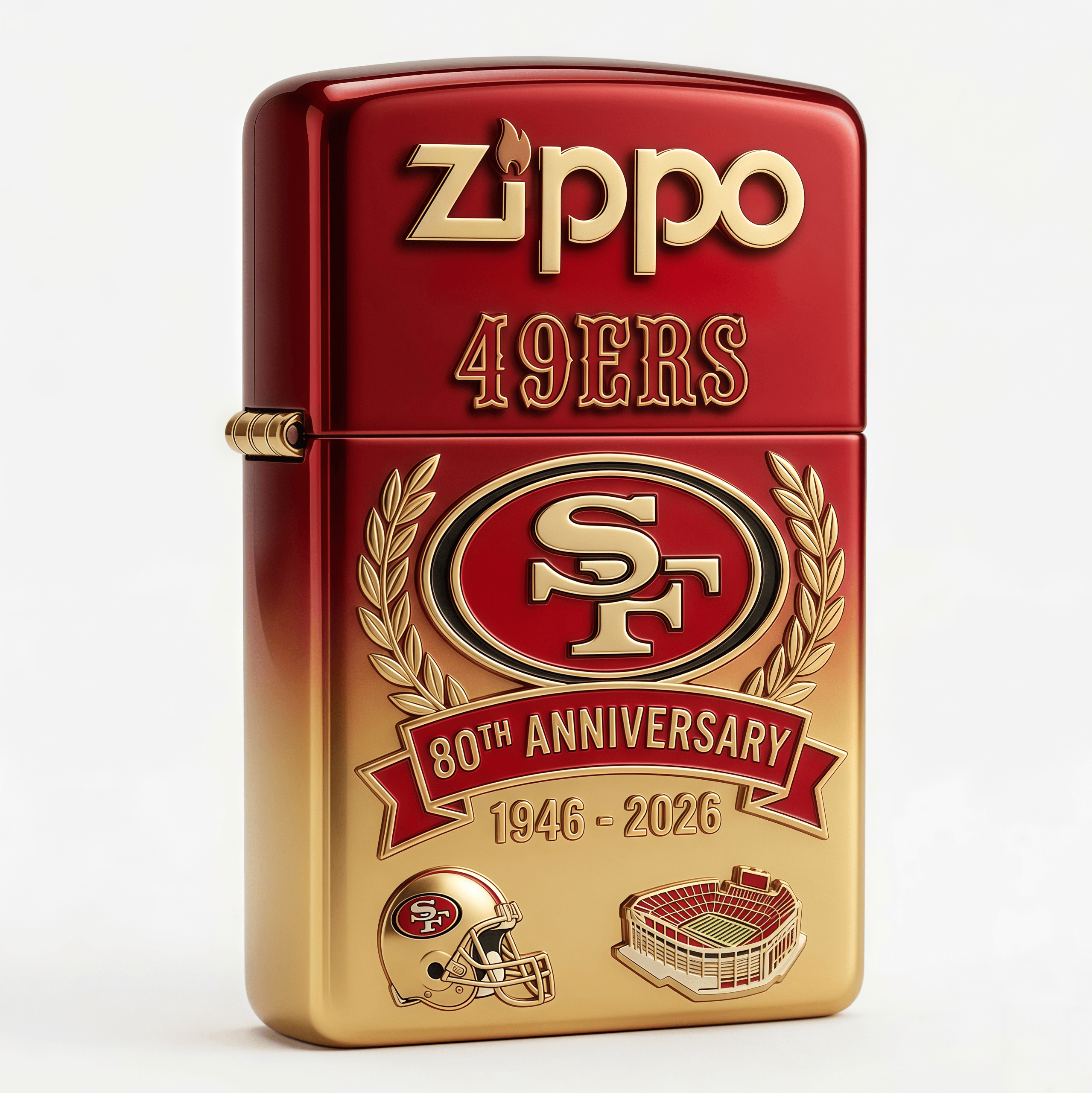 San Francisco 49ers 80th Anniversary Zippo Lighter