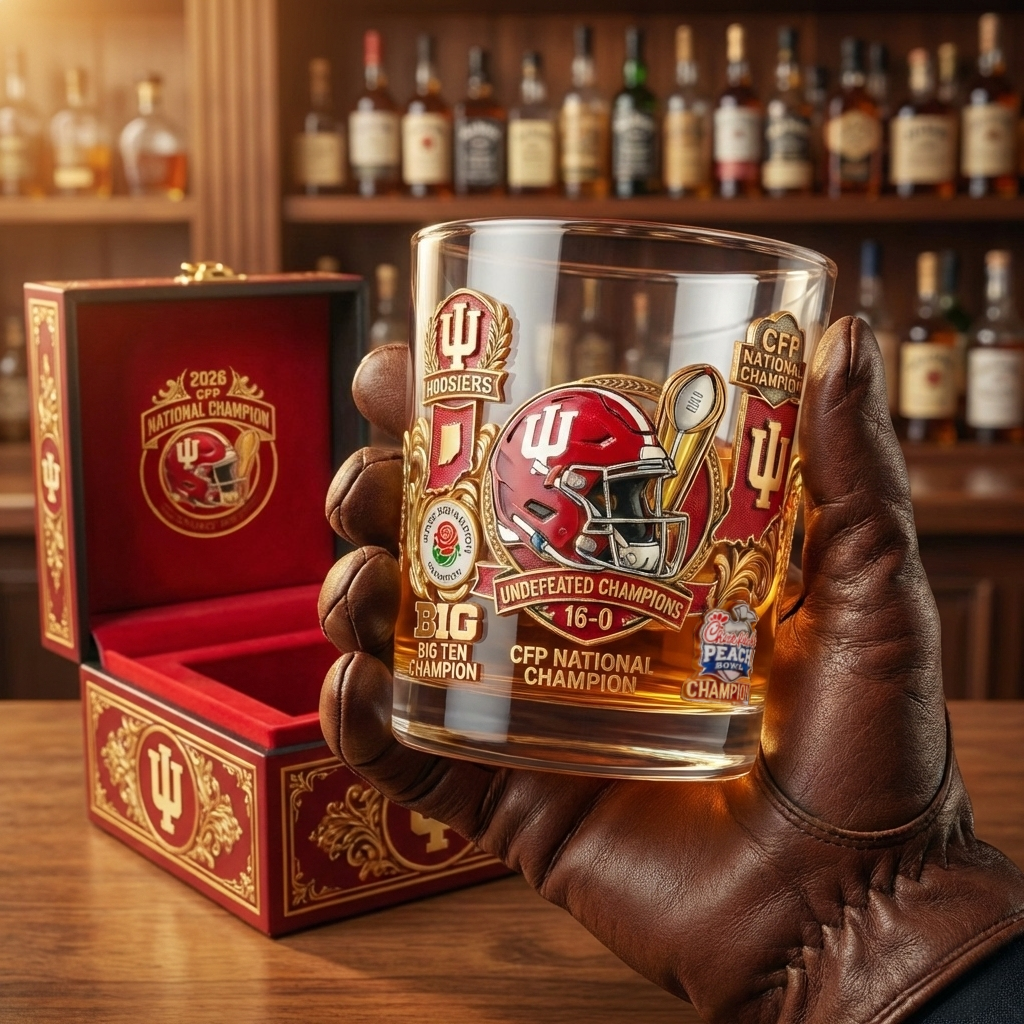 Indiana Hoosiers 2025/26 Season Championship Honors Commemorative Whiskey Glass