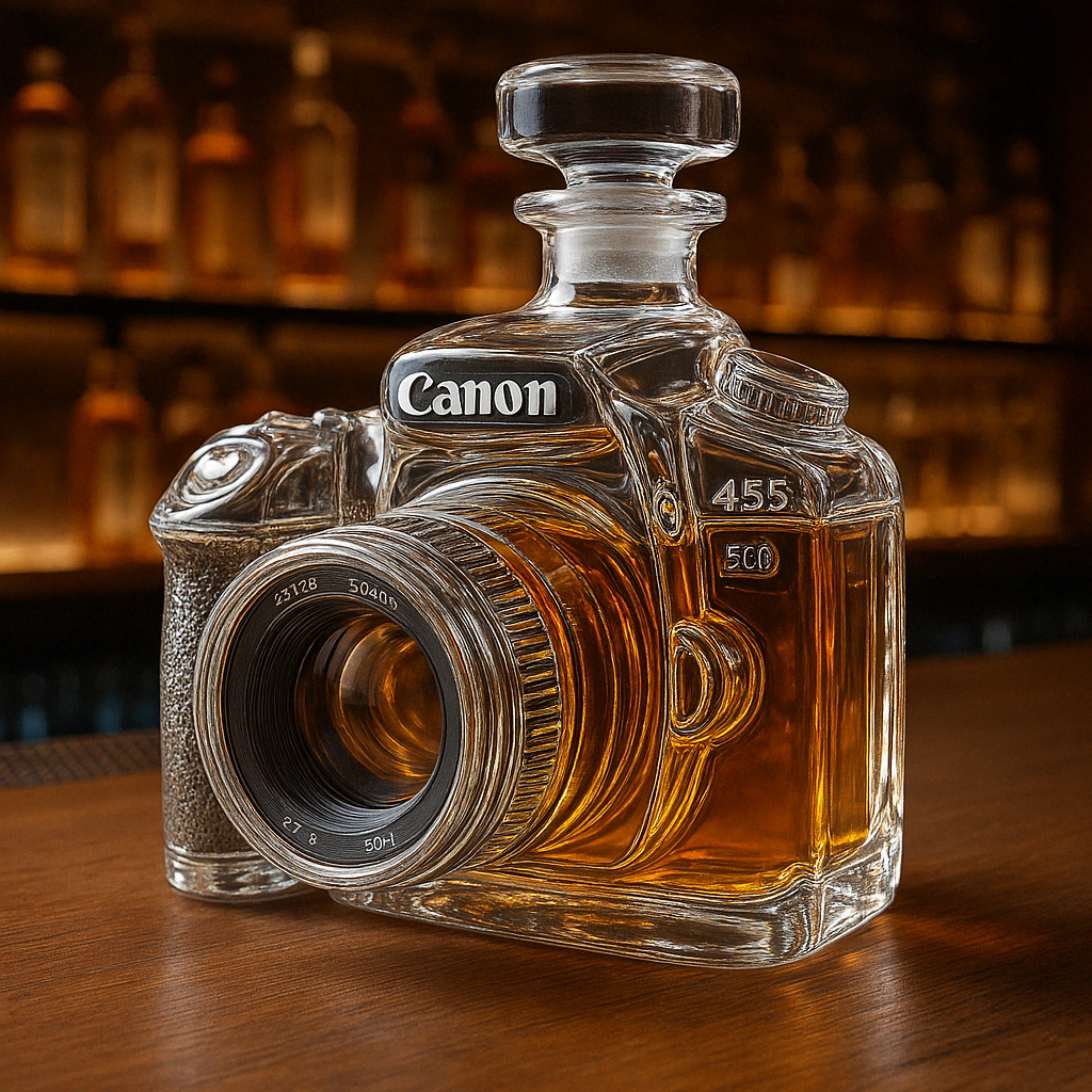 Classic Camera Whiskey Bottle