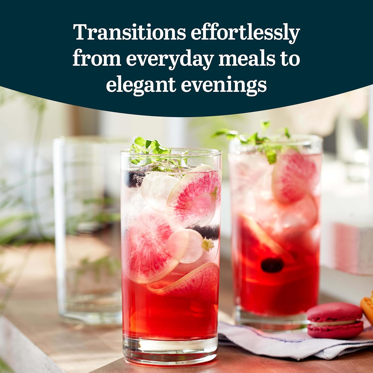 Libbey Heavy-duty Drinking Cup 8-piece Set, 15.5 ounces (approximately 449.4 grams) elegant weighted transparent water cup, dishwasher-safe glass cup set, suitable for parties and birthdays