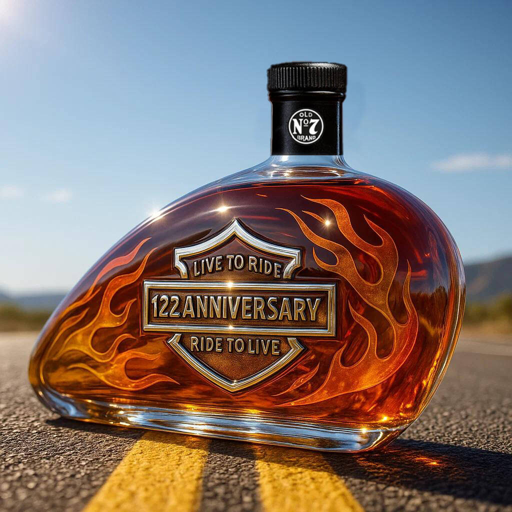 Harley 122 Anniversary Fuel Tank Whiskey Bottle