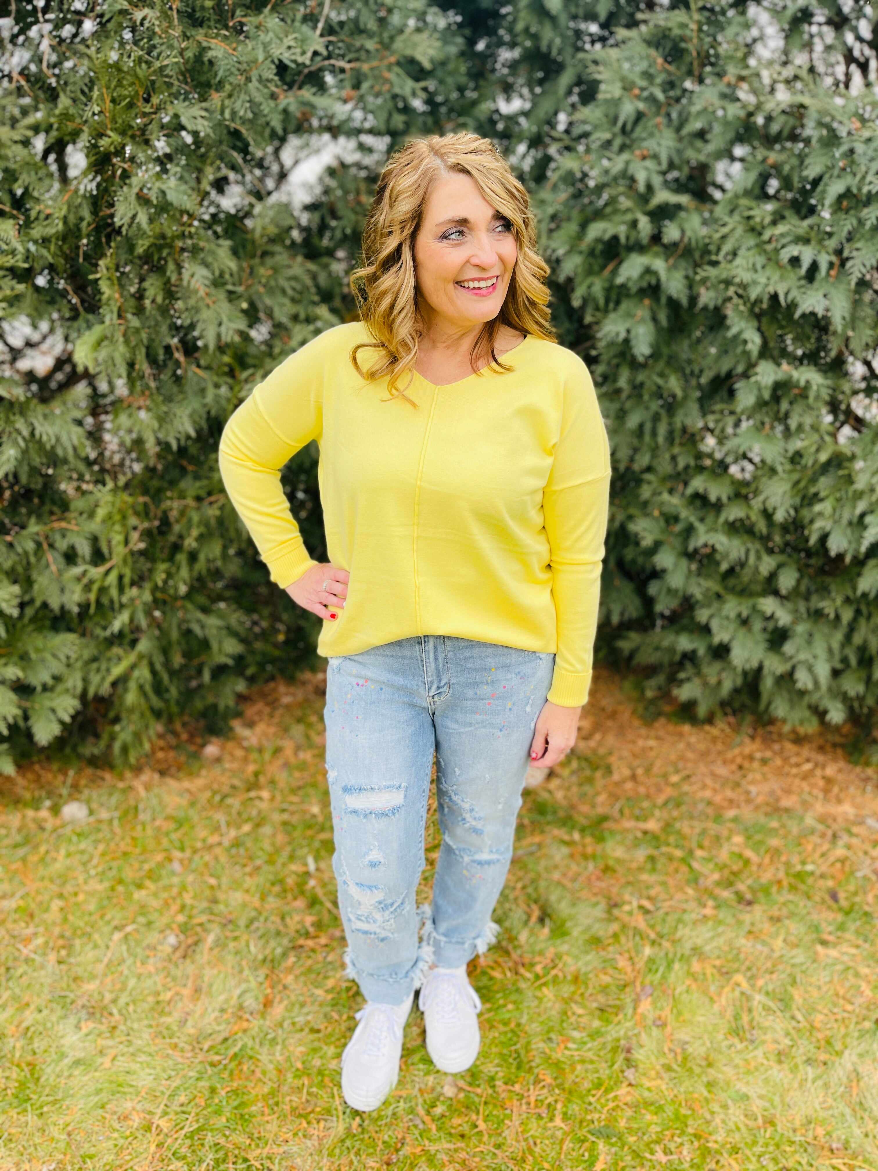 Plus/Reg Color Me Happy Boyfriend Jeans
