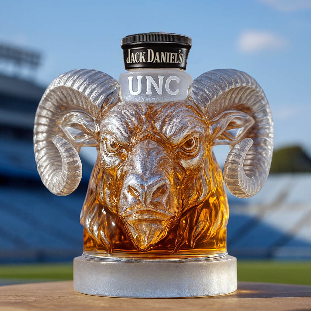 UNC Ram Whiskey Bottle