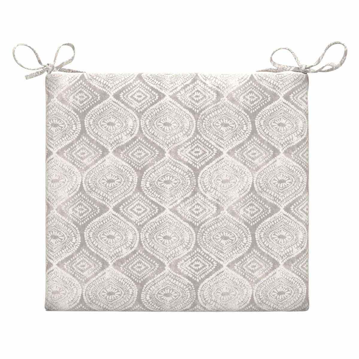 Grey Patna Geo Outdoor Square Seat Cushion