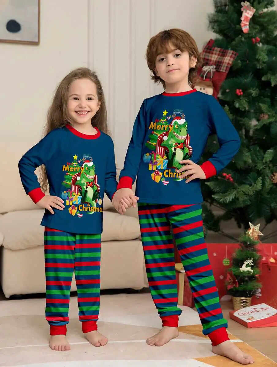 Dinosaur Matching Family Christmas Pajamas Christmas Pjs Set