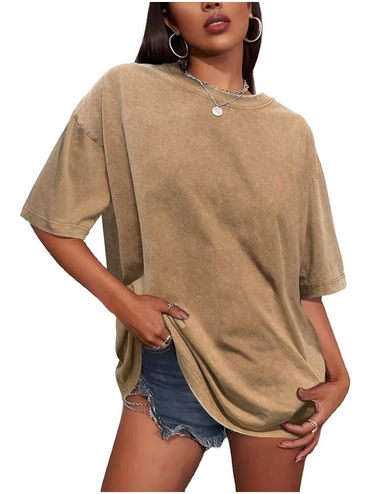 Women's Vintage Baggy Wash Cotton Tees