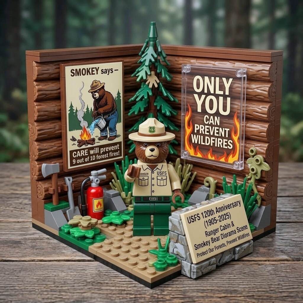 Smokey Bear USFS 120th Anniversary Commemorative Brick Edition