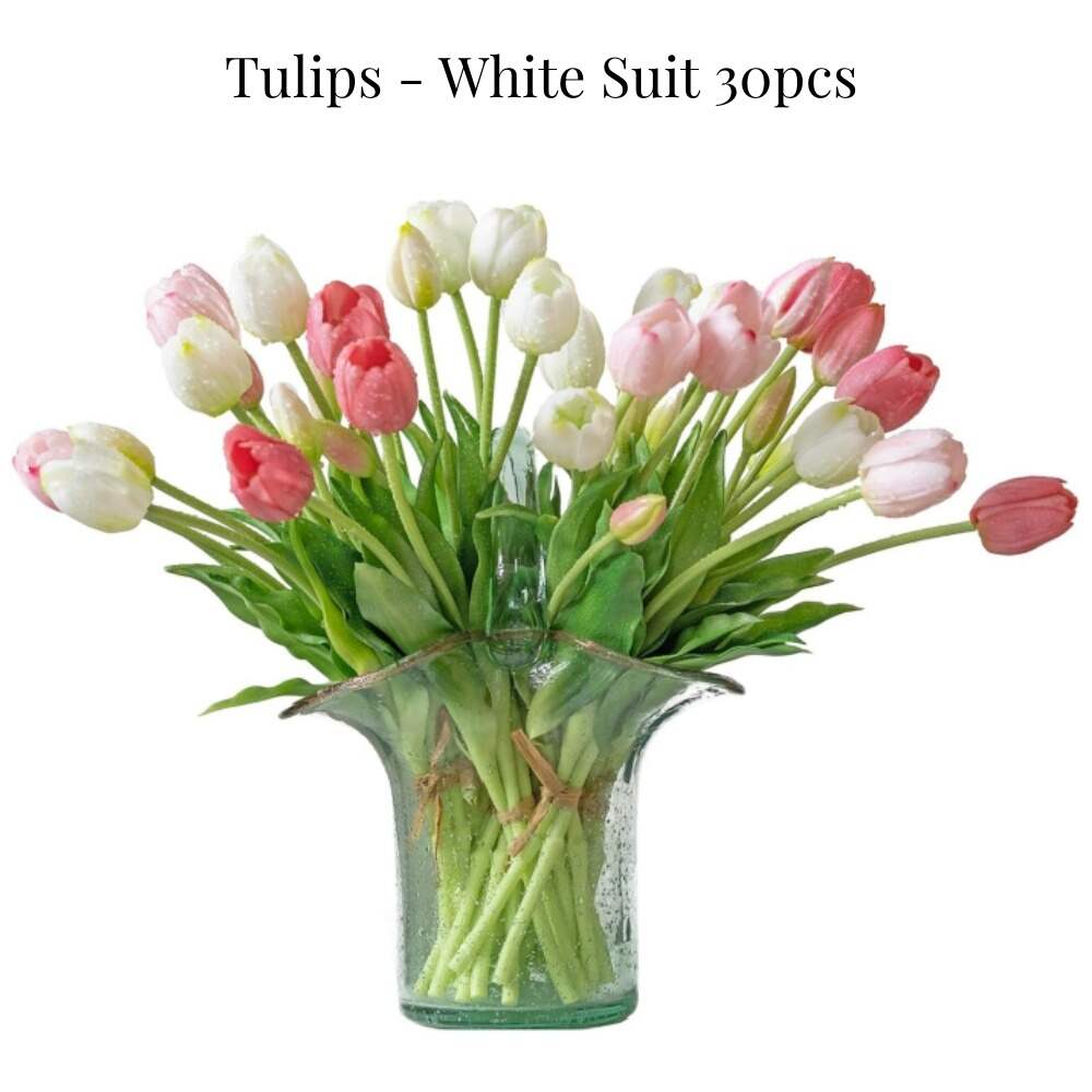 🔥On Sale🔥Artificial Tulips Flowers - Real Touch Latex Bouquet - UV resistant, Waterproof，Windproof