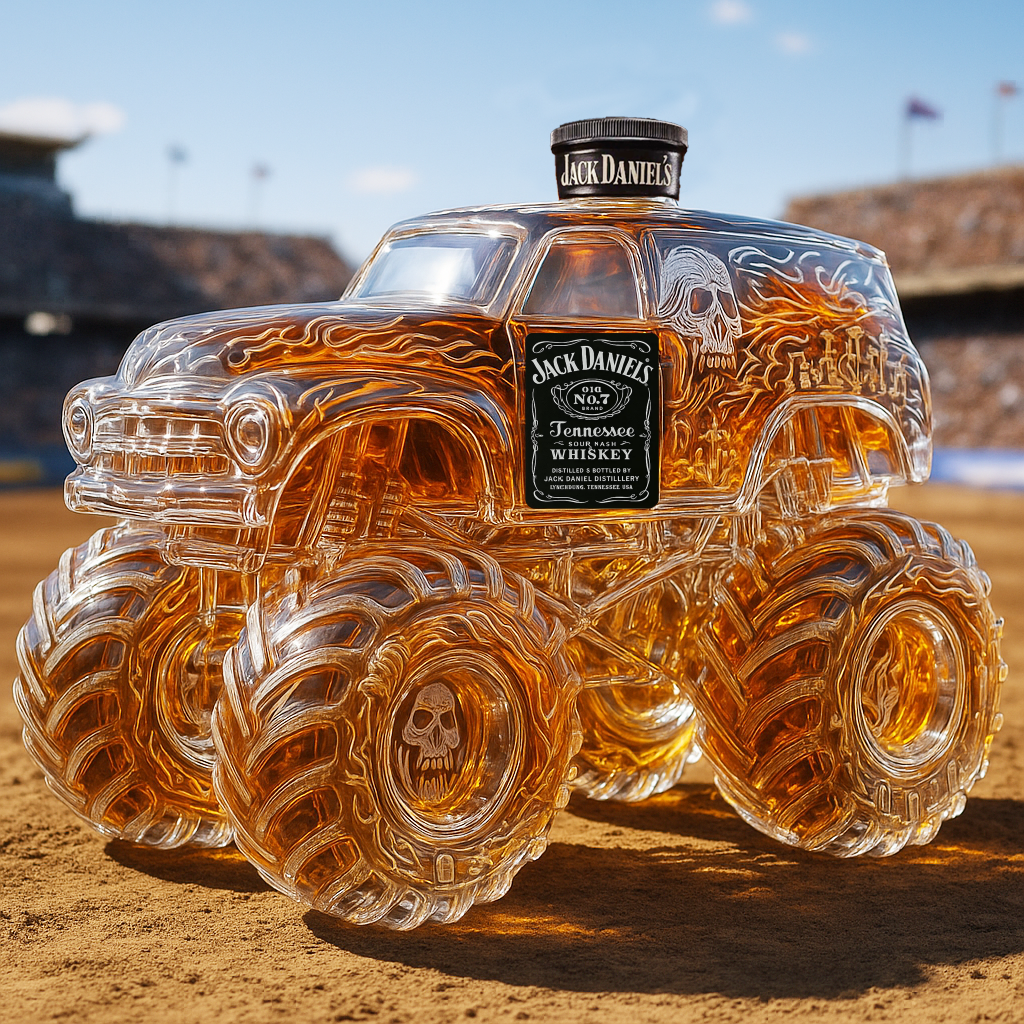 Grave Digger Monster Truck Whiskey Bottle