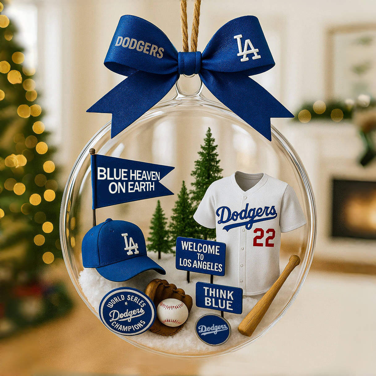 MLB Team Snow Globe Ornament