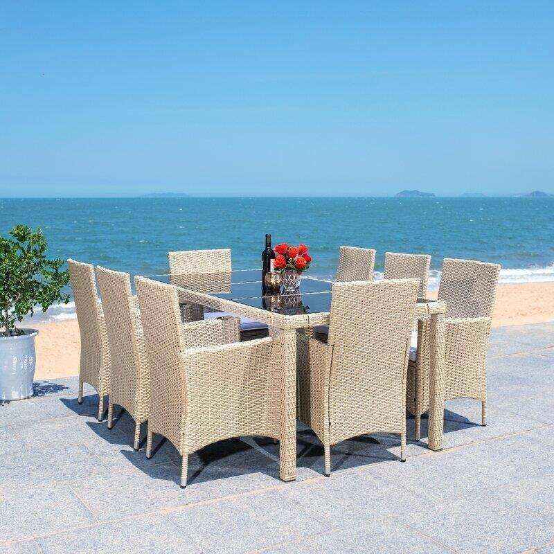 Hailee Rectangular 8 - Person 76.8'' Long Dining Set with Cushions