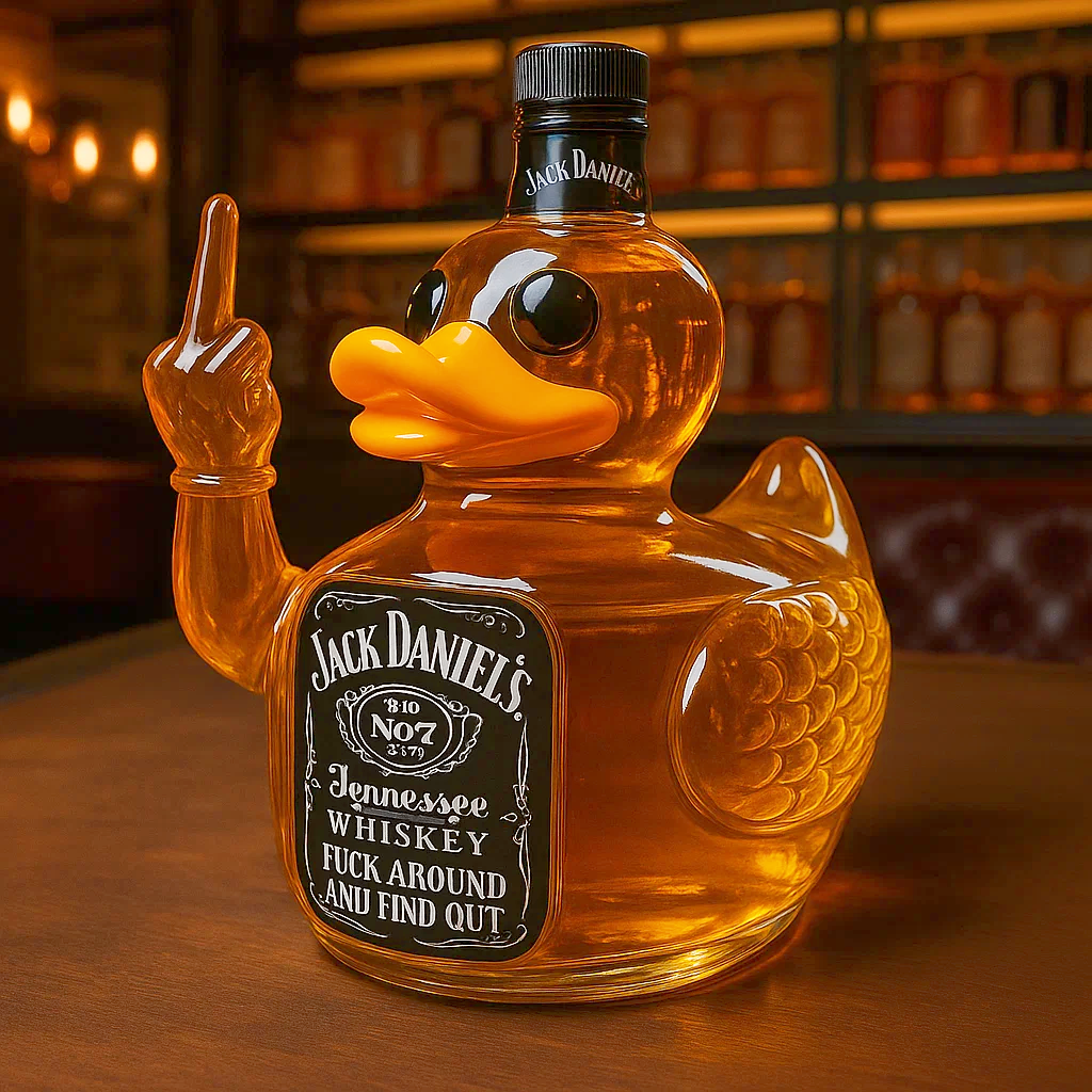 Swear Middle Finger Duck Whiskey Bottle