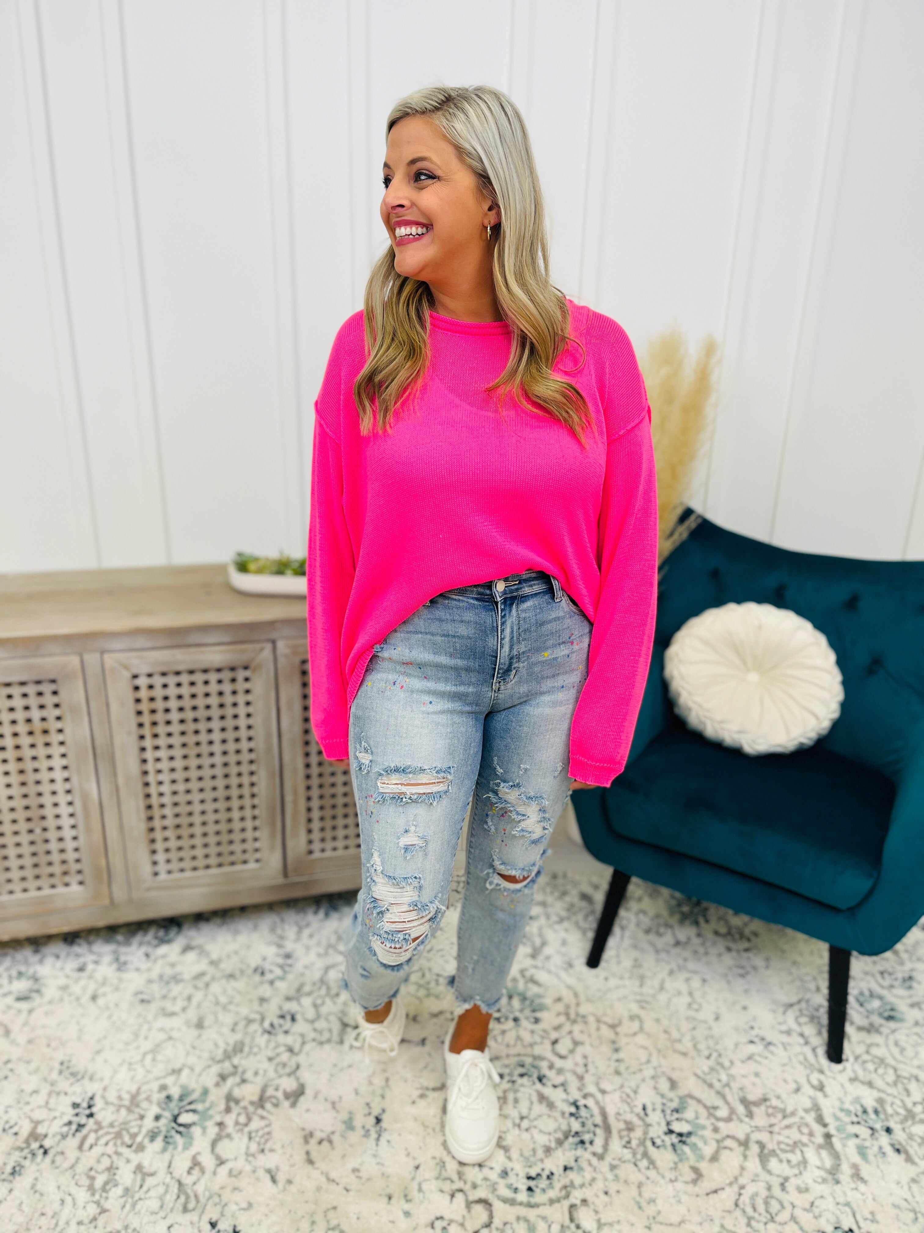 Plus/Reg Color Me Happy Boyfriend Jeans
