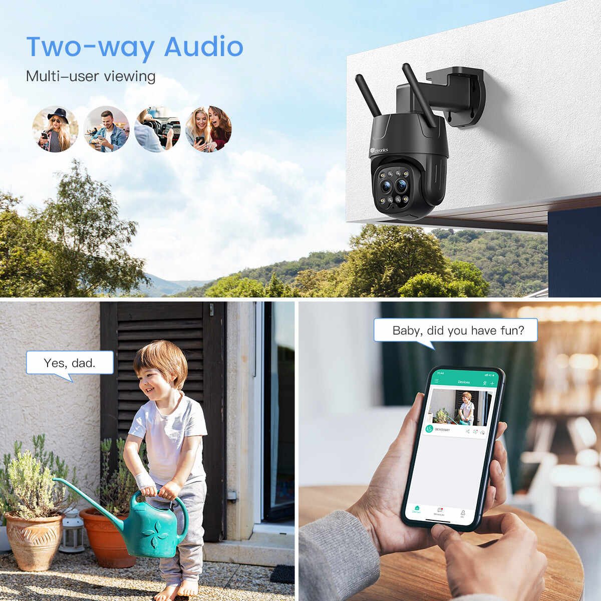 【2nd item $29.99】Smart 2K 4MP Indoor/Outdoor Camera Dual Lens and 6X Hybrid Zoom & 5G/2.4GHz wifi