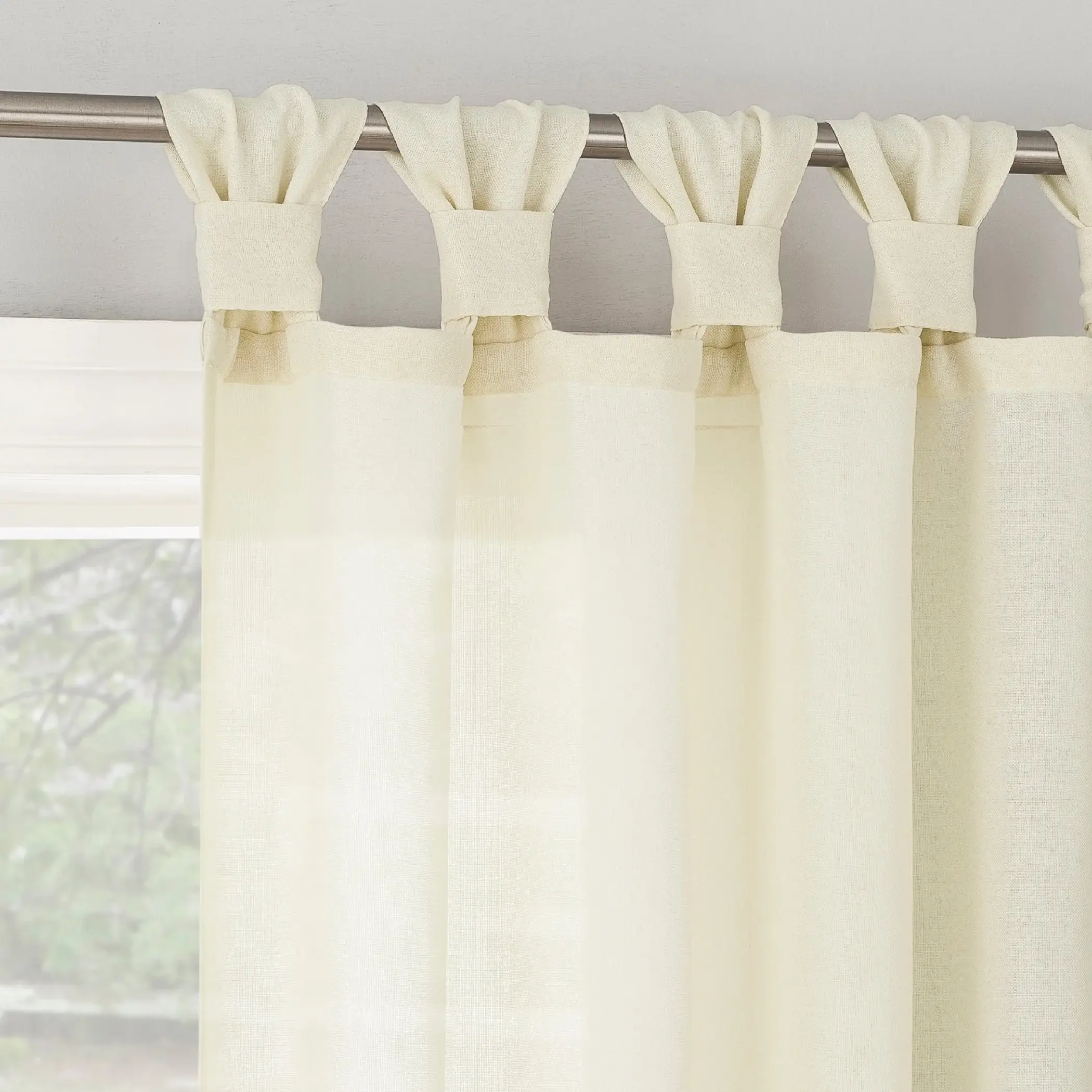 No. 918 Hathaway Twist Tab Semi-Sheer Tab Top Curtain Panel, Single Panel