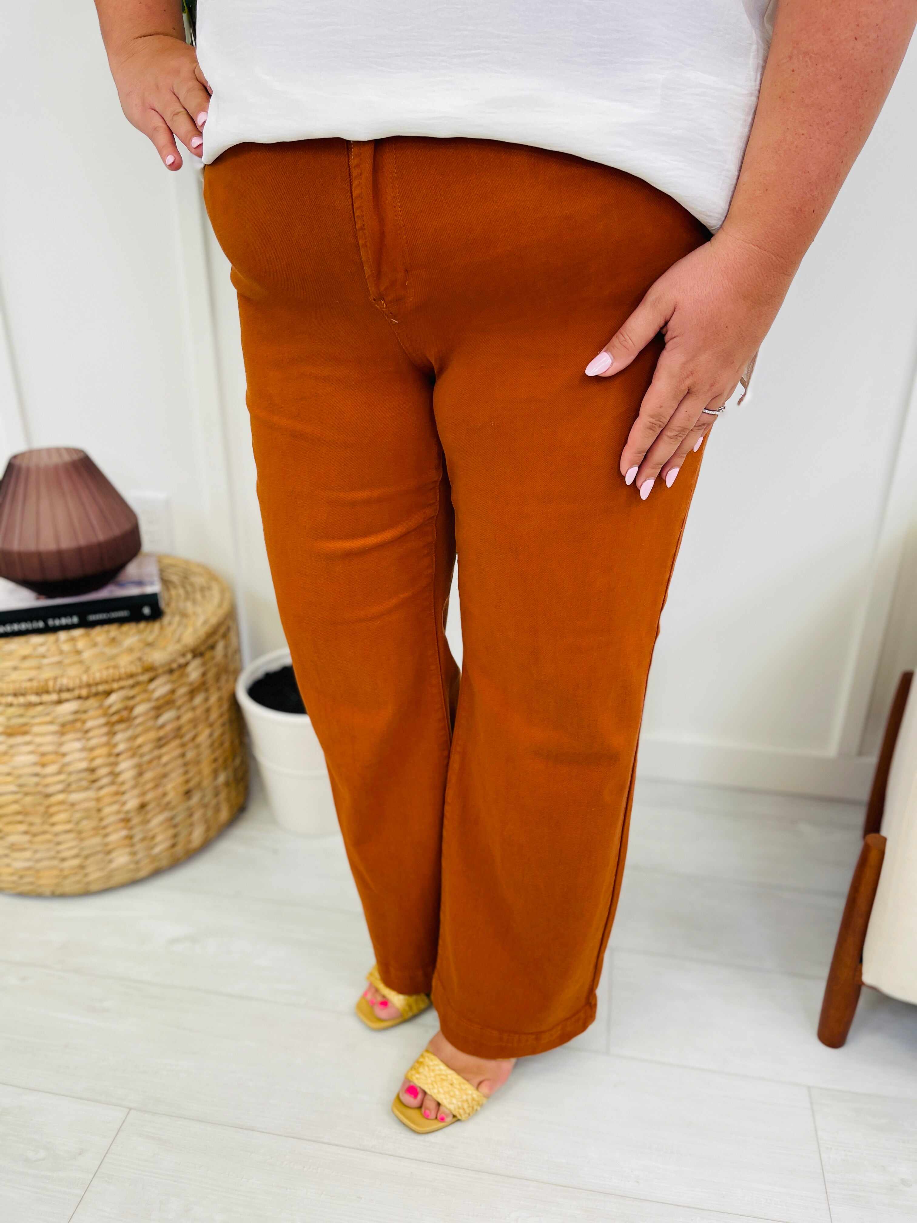 REG/CURVY Orange You Sweet Garment Dyed Wide Leg