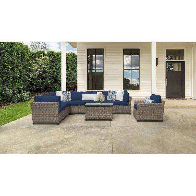 Rochford Wicker/Rattan 7 - Person Seating Group with Cushions