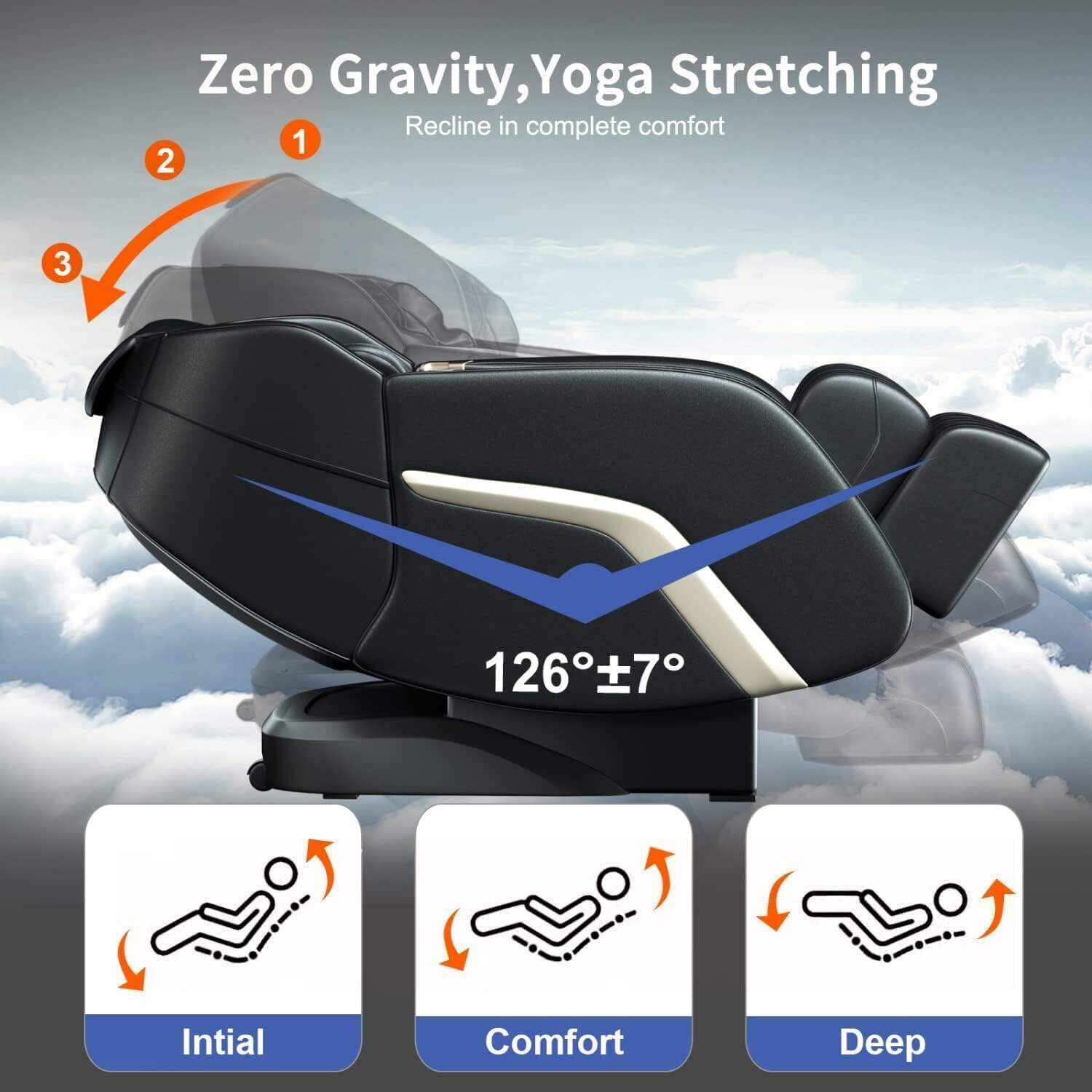 OWAYS Massage Chair,Zero Gravity SL Track Massage Chairs, Full Body Shiatsu Massage Chair Recliner with Space Saving, Auto Body Detection, Thai Stretching, Bluetooth Speaker, Heat, Foot Roller