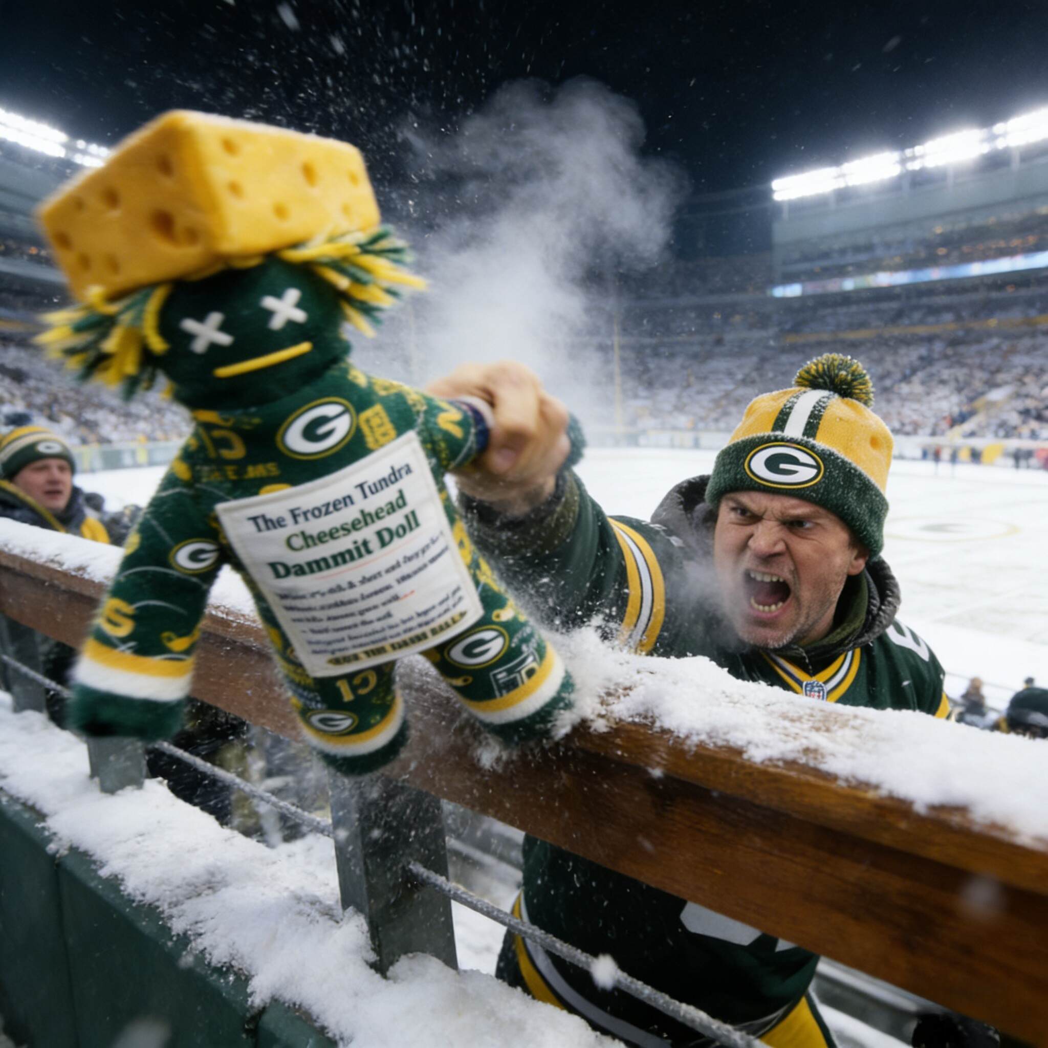 Green Bay Packers Cheesehead Game Day Dammit Doll