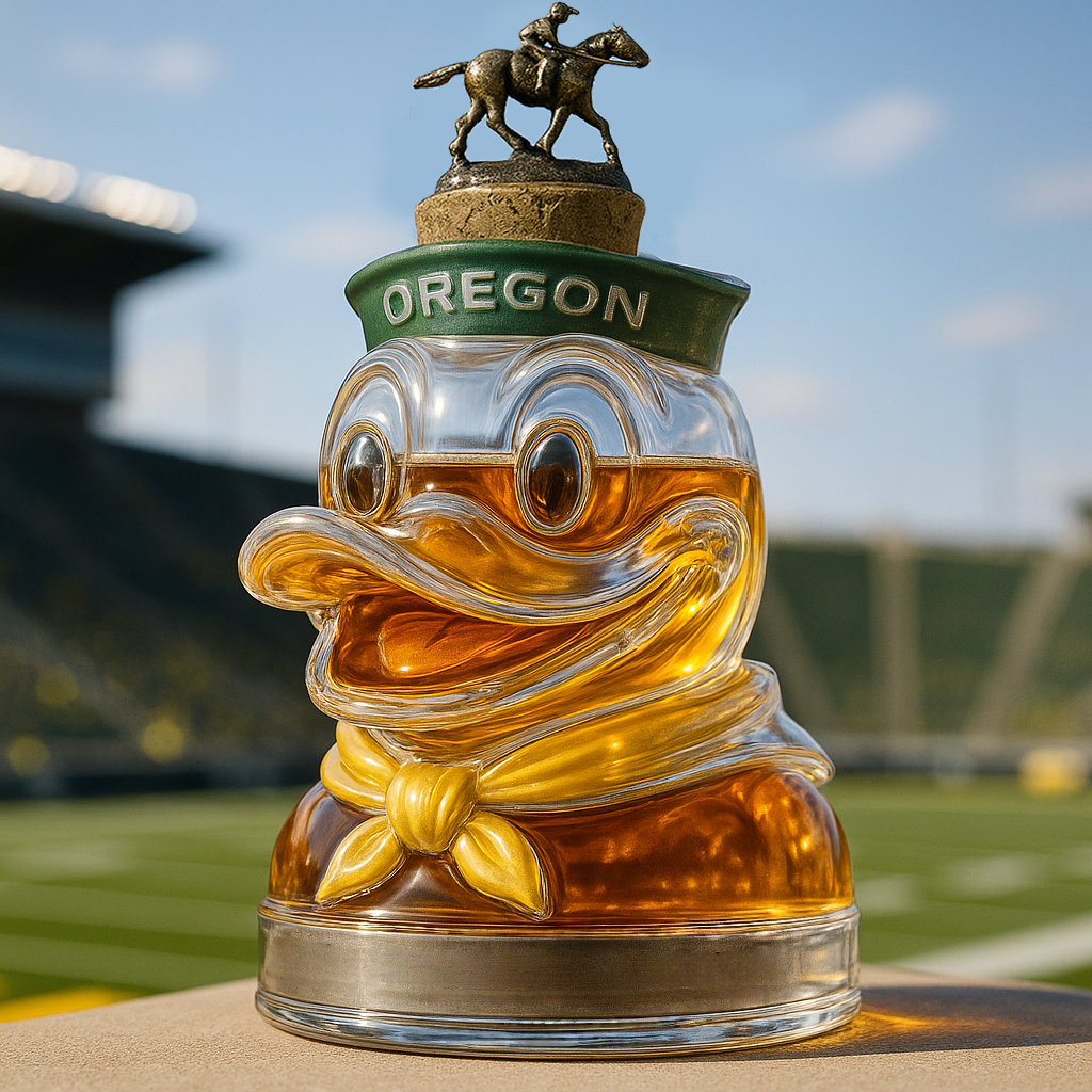University of Oregon Duck Whiskey Bottle