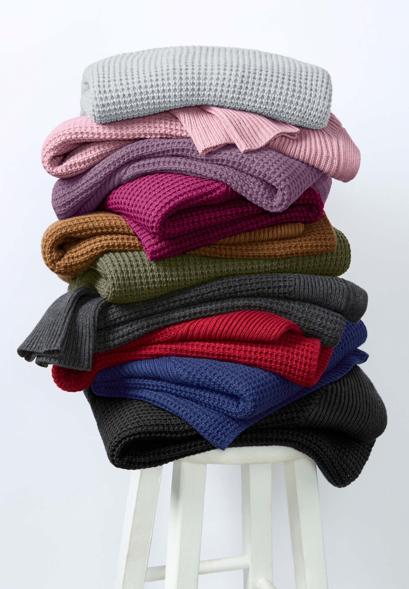 Open Front Waffle Cardigan