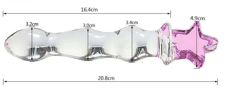 Cute Pink Smooth Crystal Glass Anal Plug Vaginal Anal Beads Dildos Plug Massage Masturbation Adult Sex Toys For WomenMen