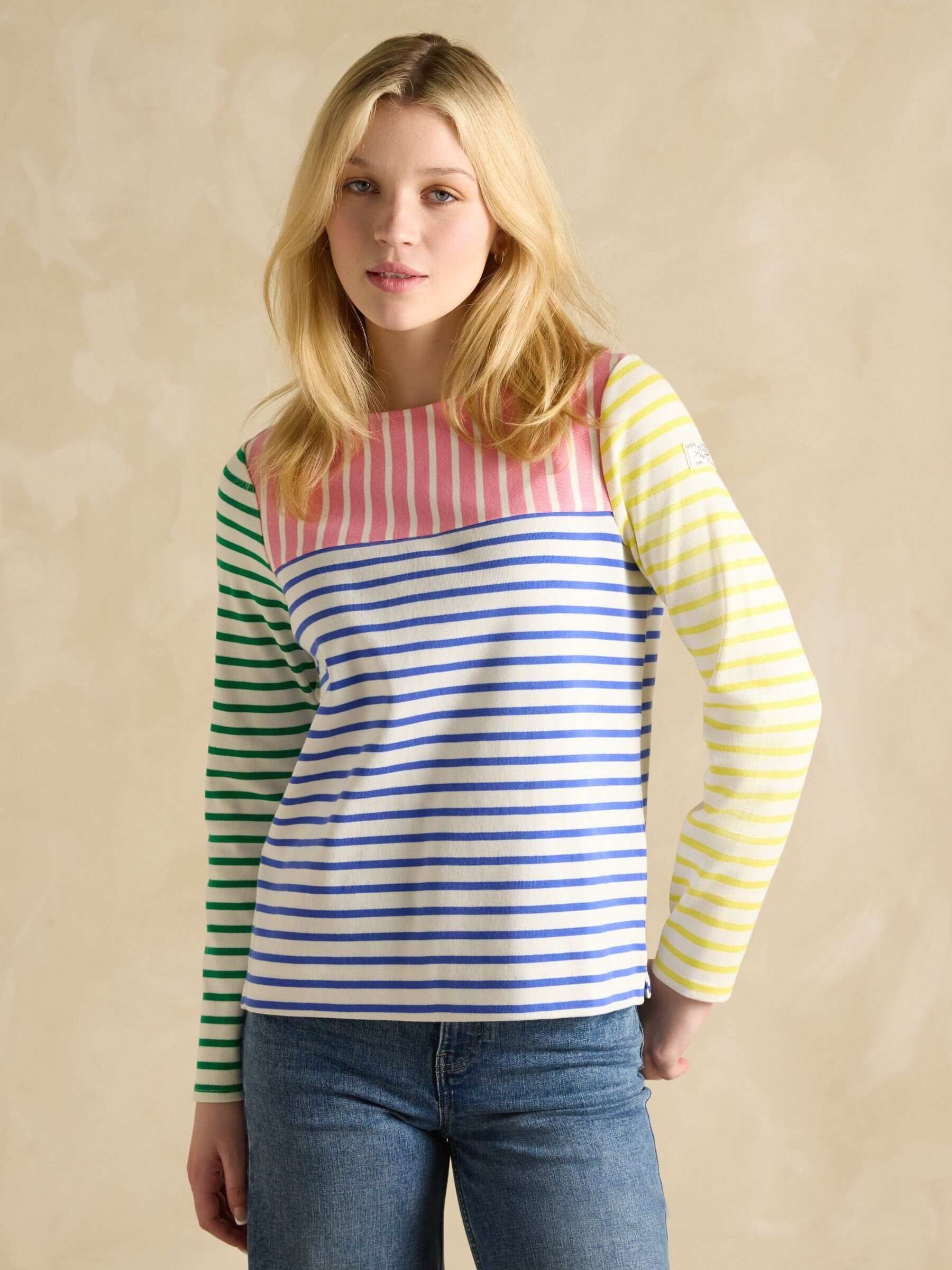 Harbour Multi Boat Neck 100% Cotton Breton Top