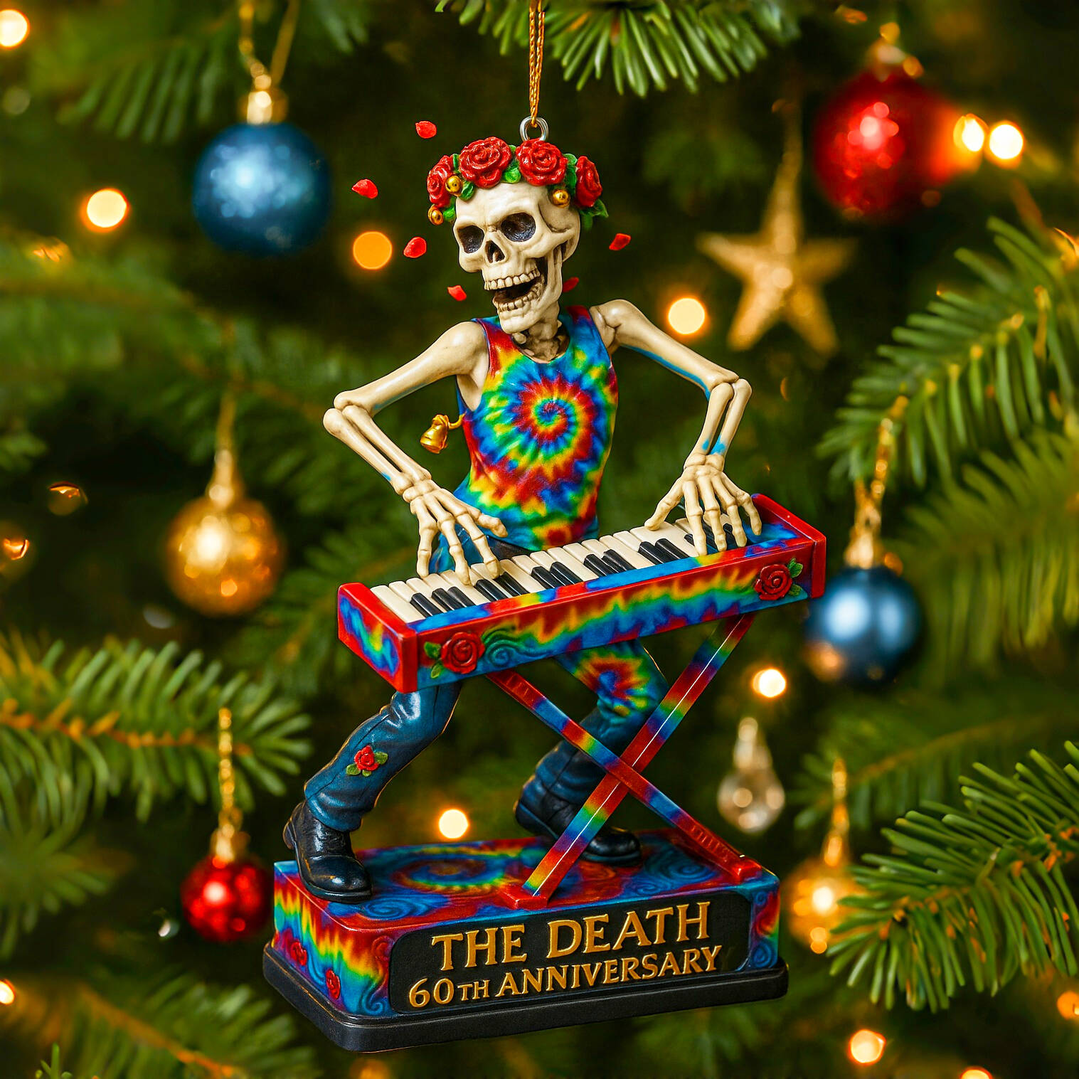 The Death 60th Anniversary Rock Skeleton Christmas Ornament