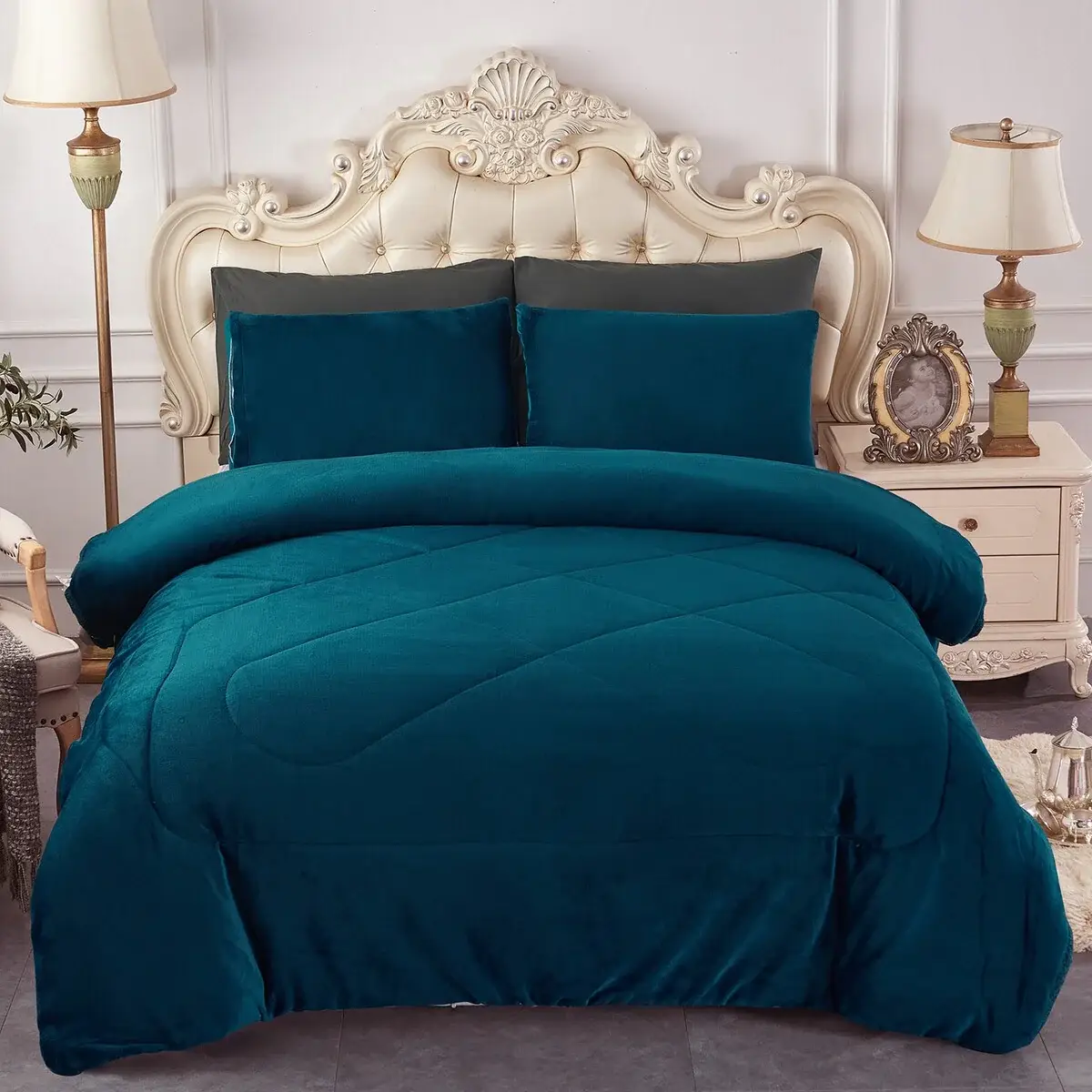 Fleece/ Sherpa Down Alternative 3-piece Comforter Set