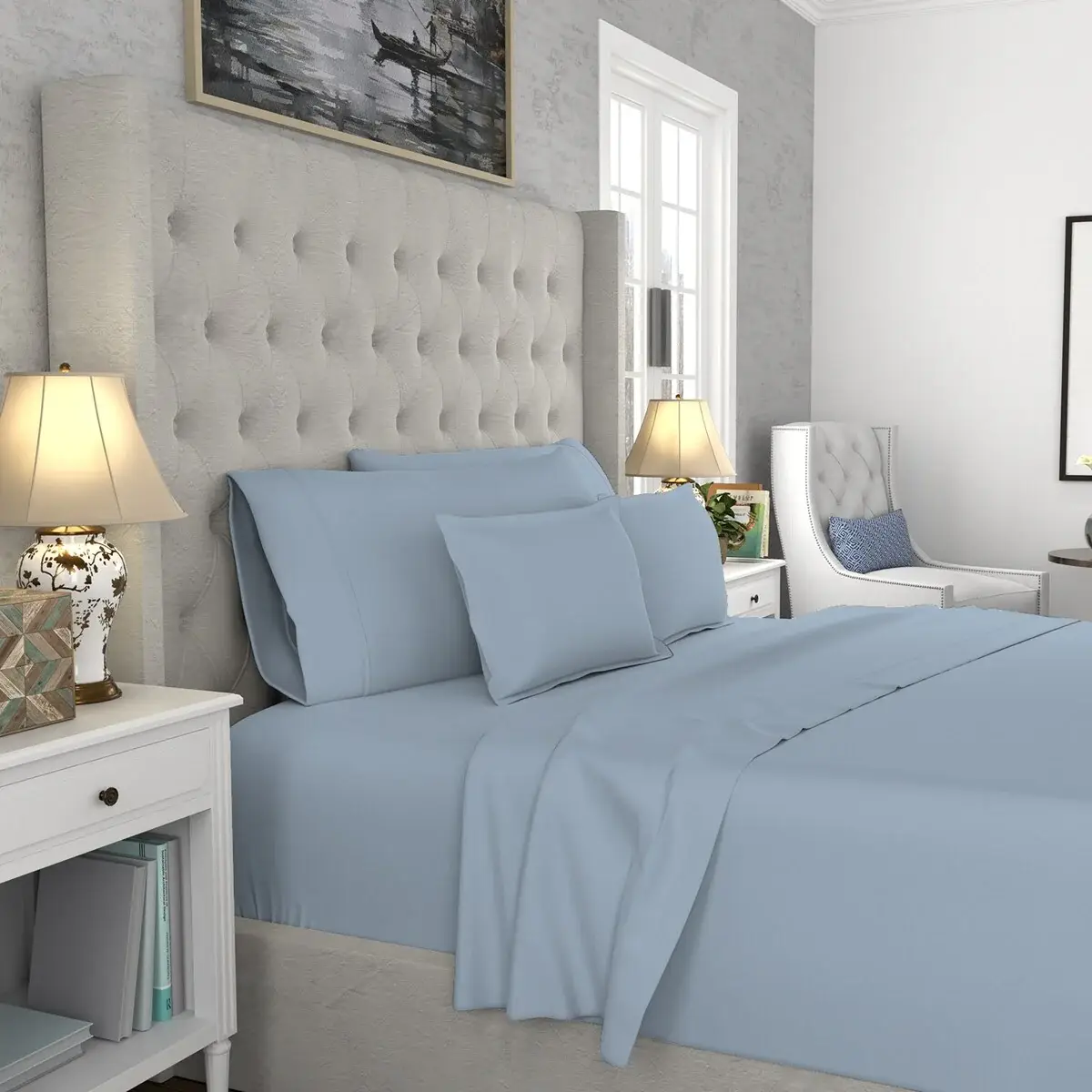 Color Sense 1200TC Premium Cotton-Blend Wrinkle-Resistant Sheet Set