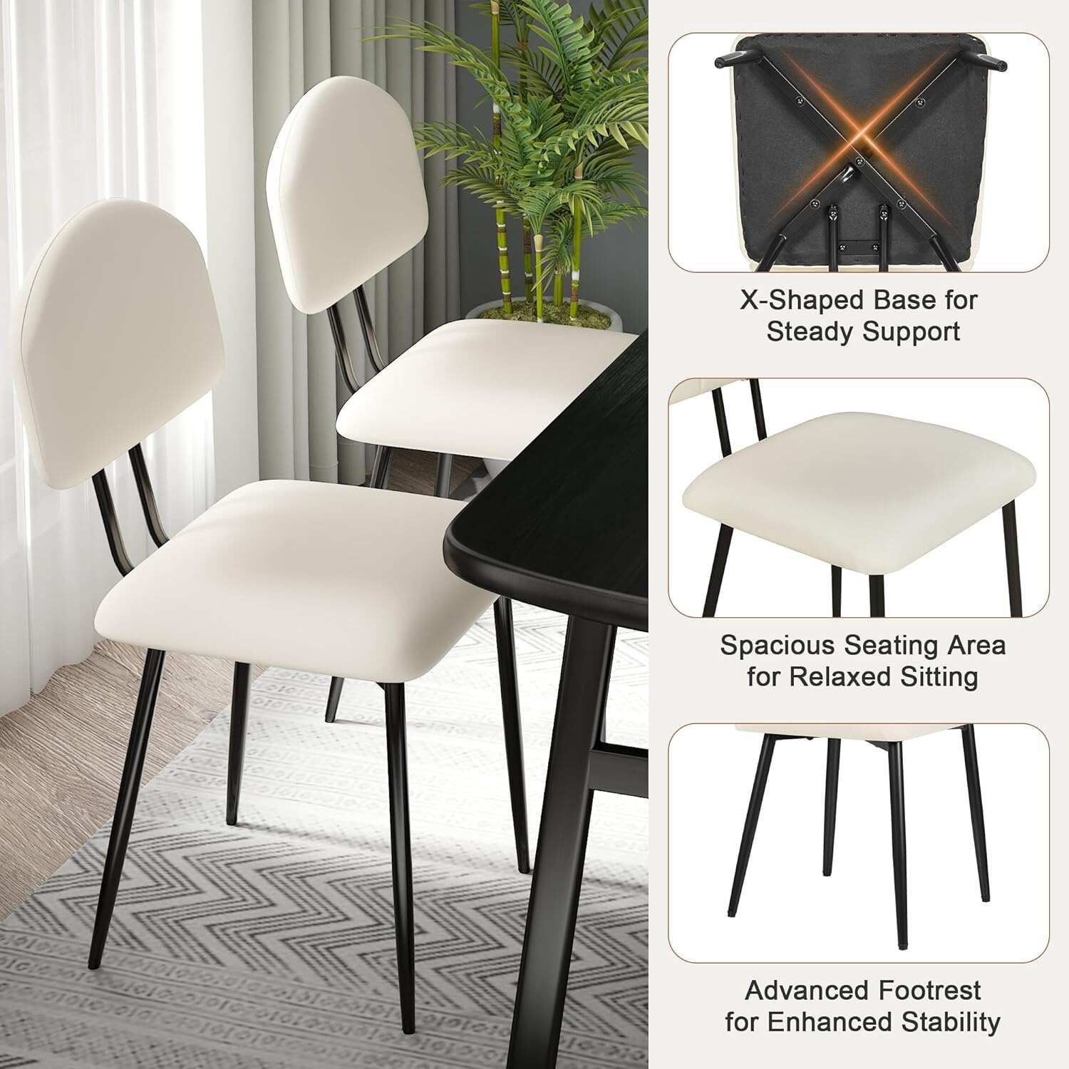 VECELO Dining Chairs Set of 2