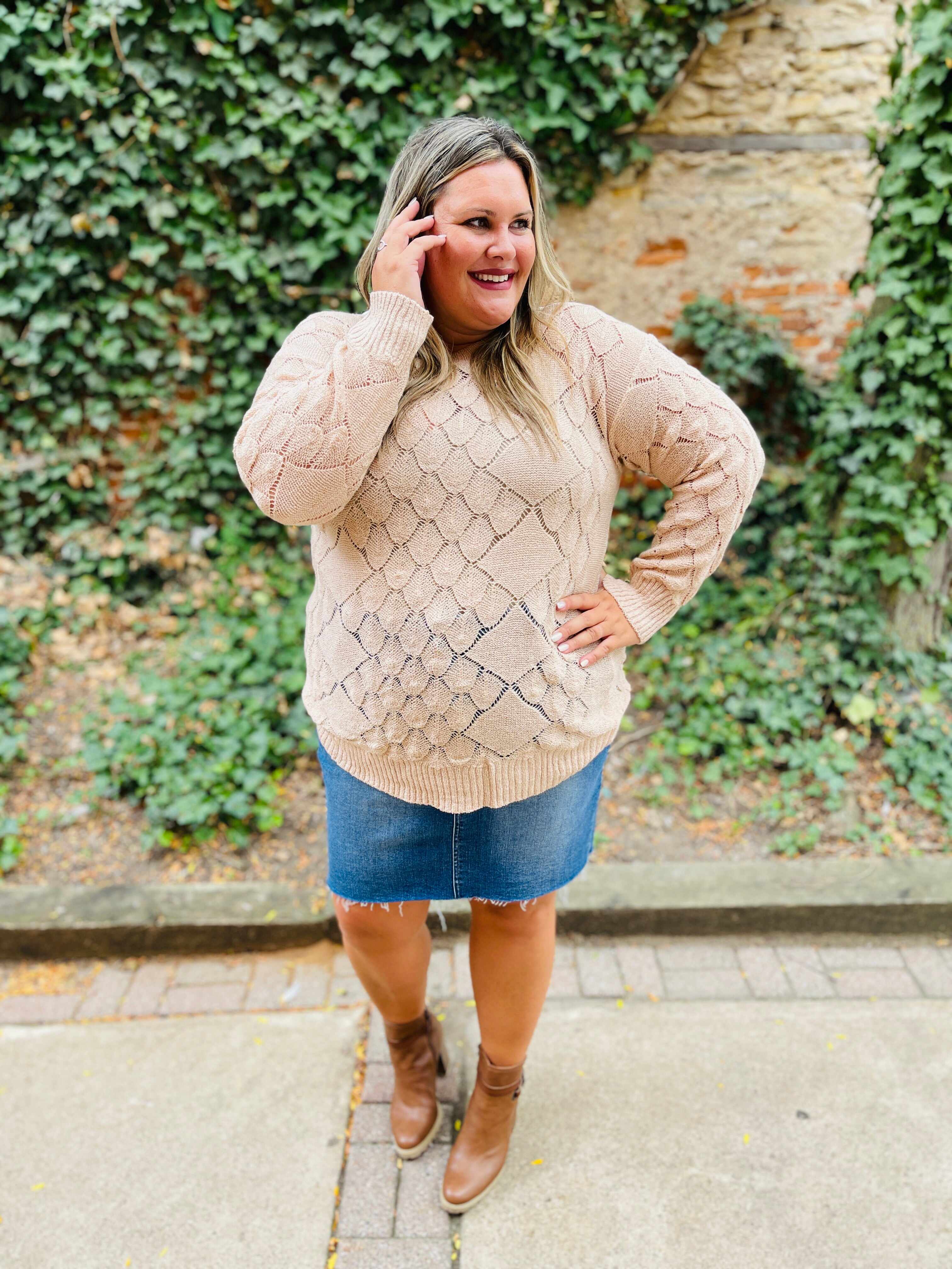 Plus/Reg I See You Looking Denim Skirt