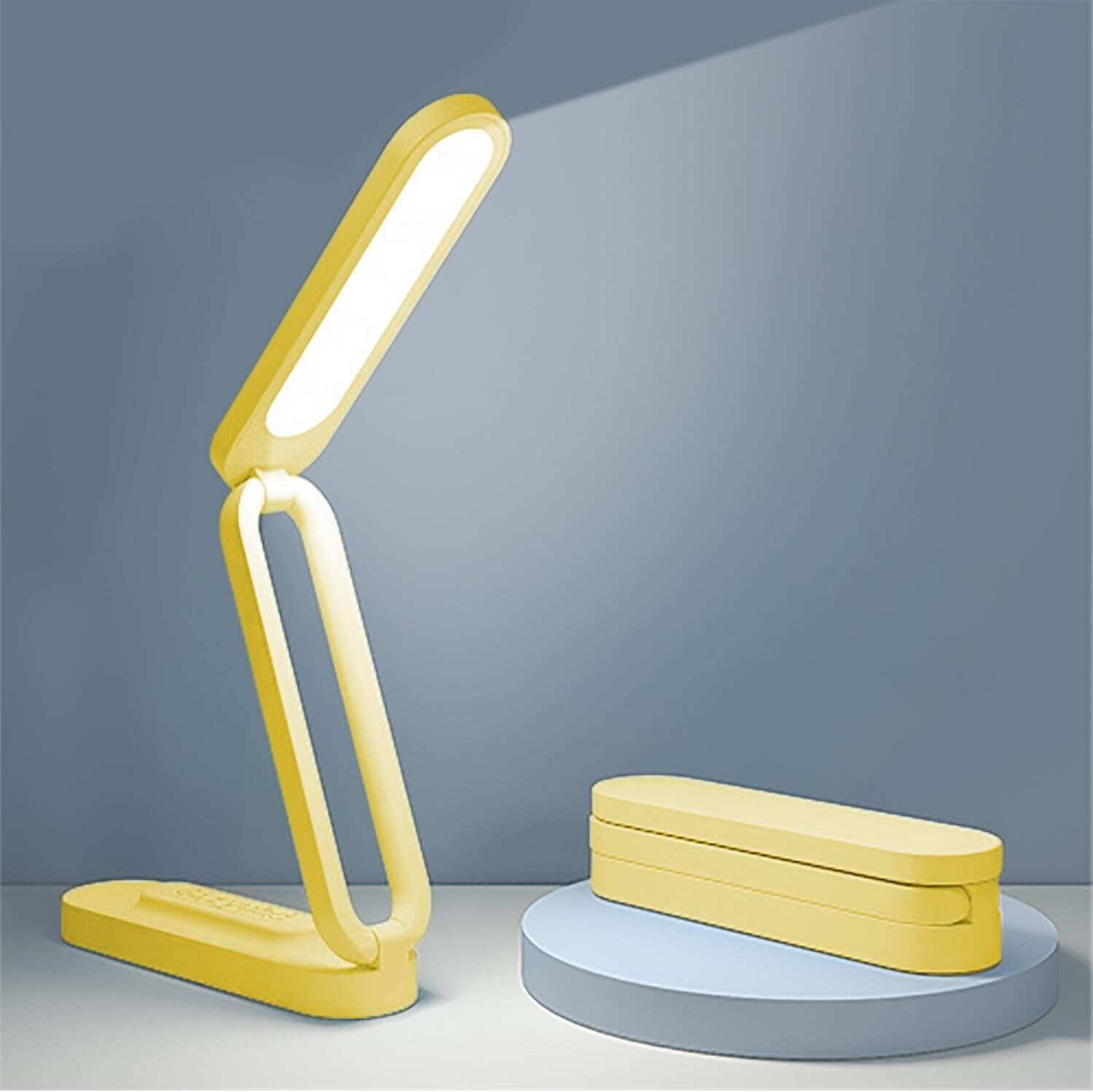 LED Desk Lamp for Office Home & Battery Operated Lamp Rechargeable Lamp Foldable & Portable Light, LED Desk Light Strip, 3 Brightness Dimmable Small Desk Lamp Wireless Reading Lamp